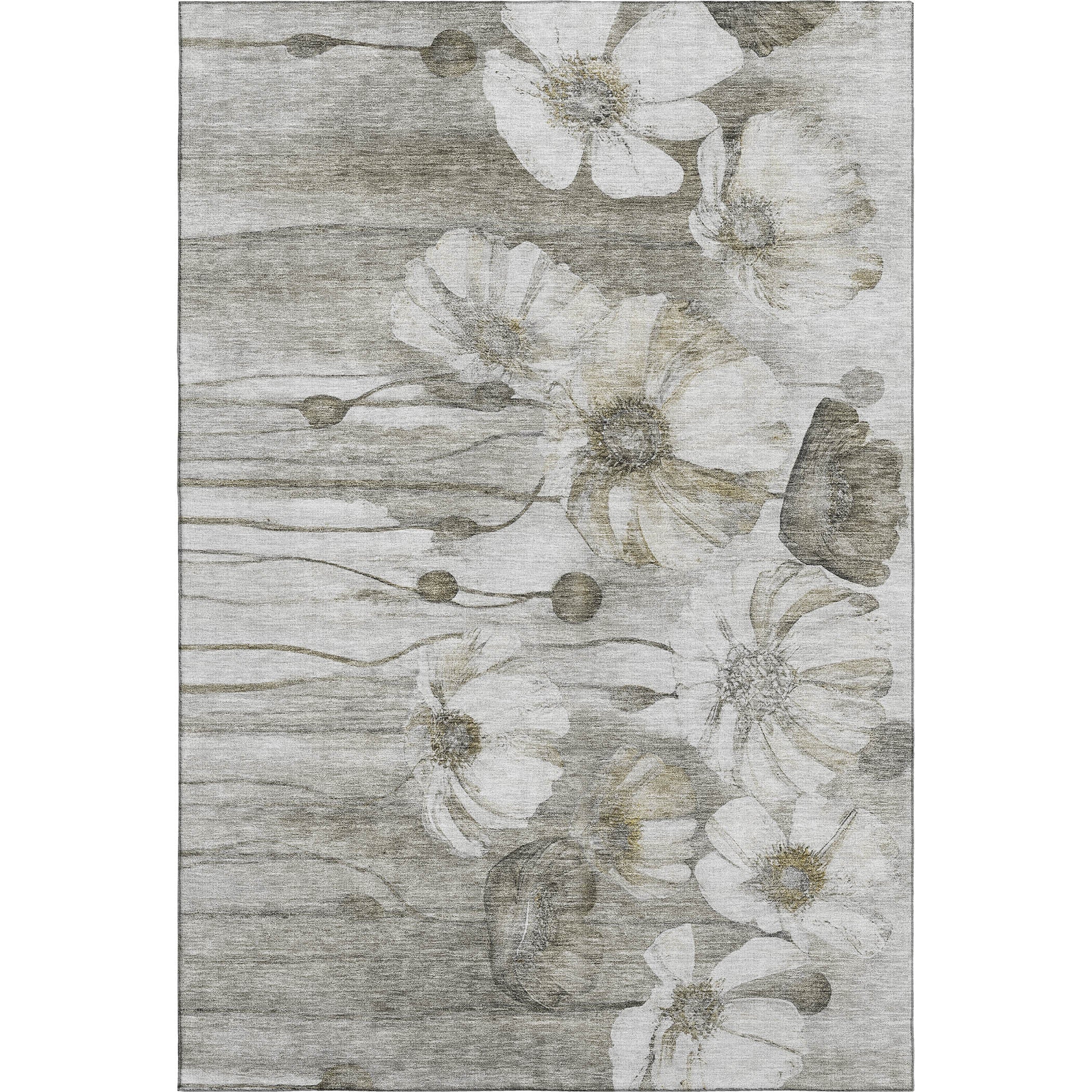 Split Machine Washable Transitional Taupe Brown Rug 2'6" x 3'10" #shape_Rectangle
