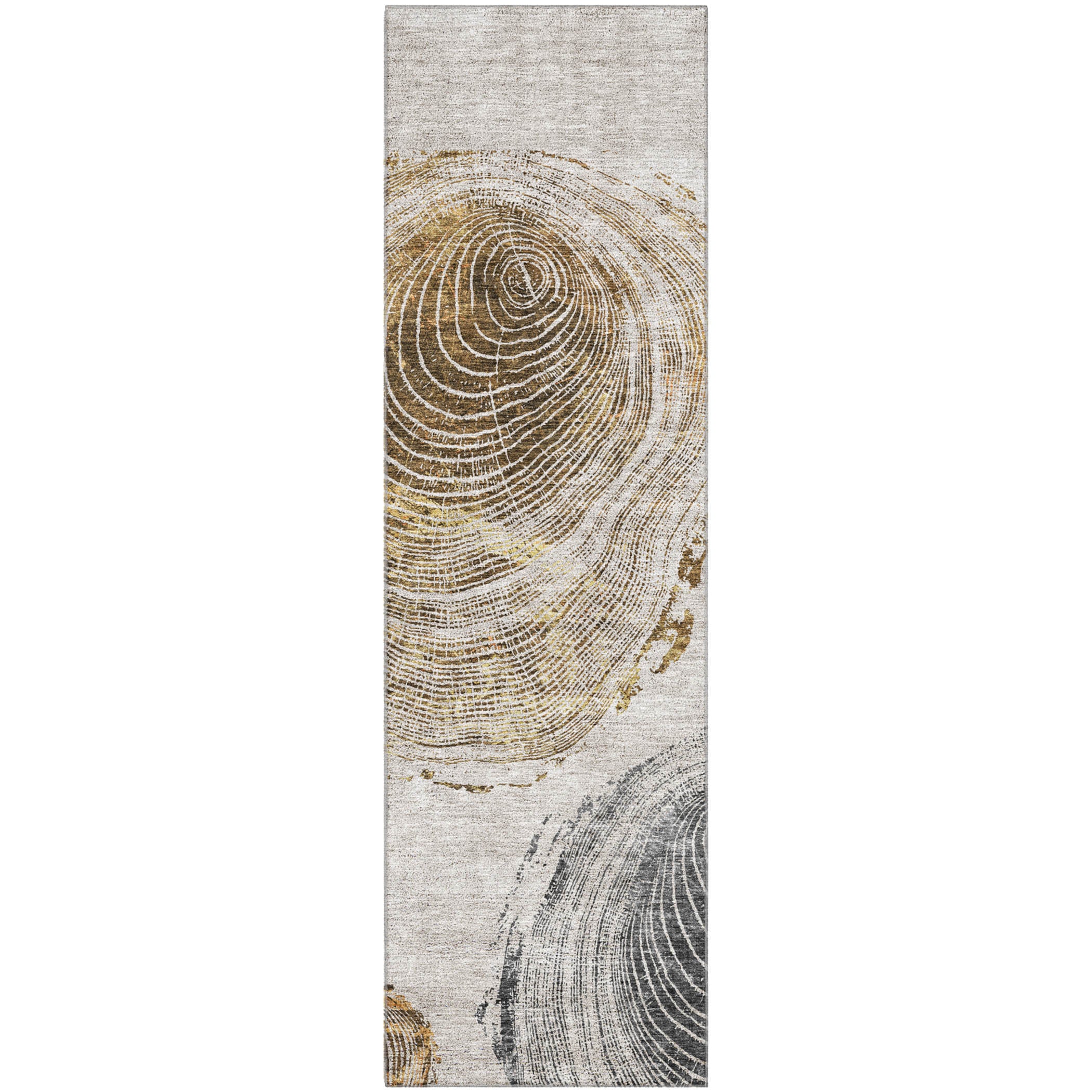 Seville Machine Washable Transitional Taupe Brown Rug 2'3" x 7'6" #shape_Runner