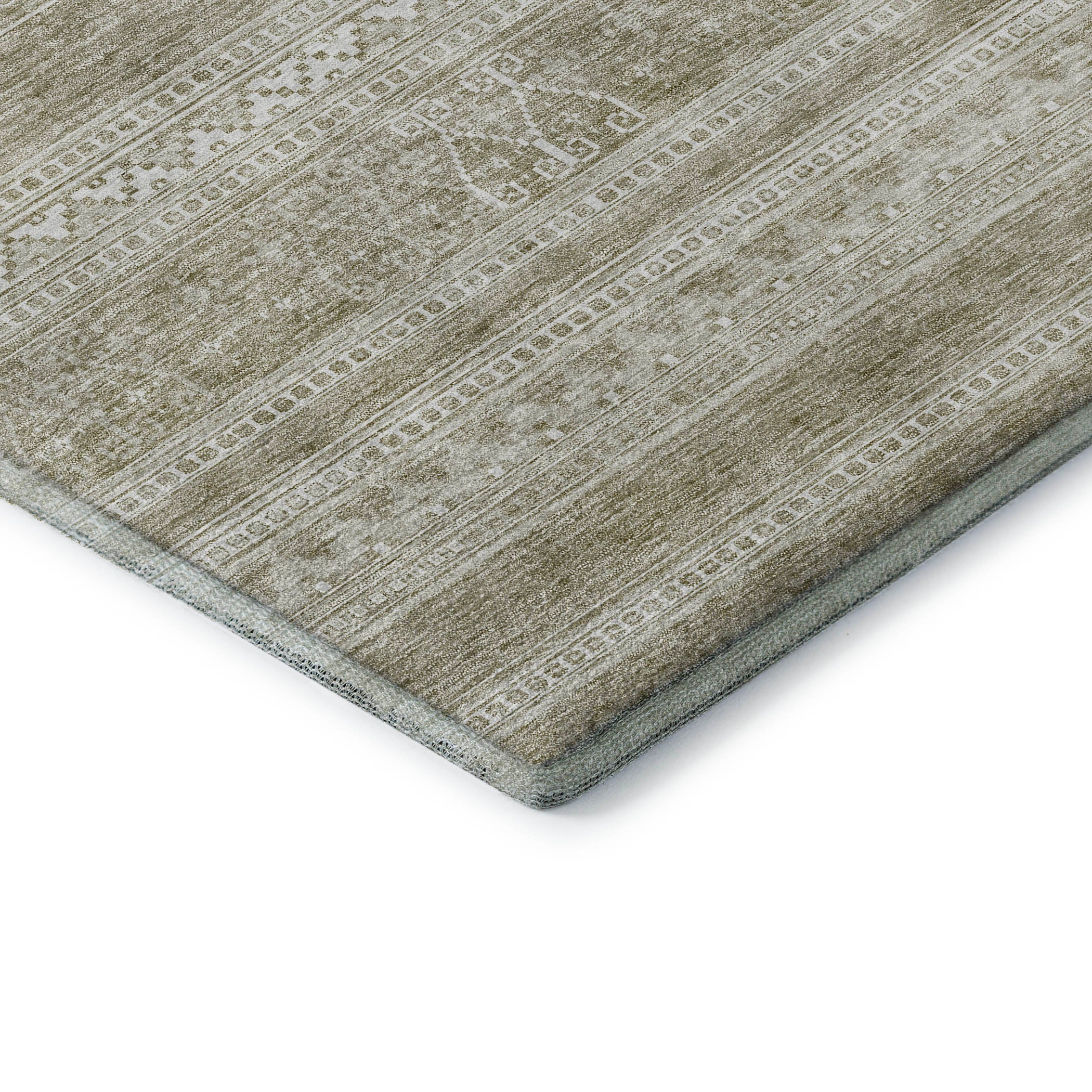 Cartagena Machine Washable Transitional Khaki Brown Rug 1'8" x 2'6" #shape_Rectangle