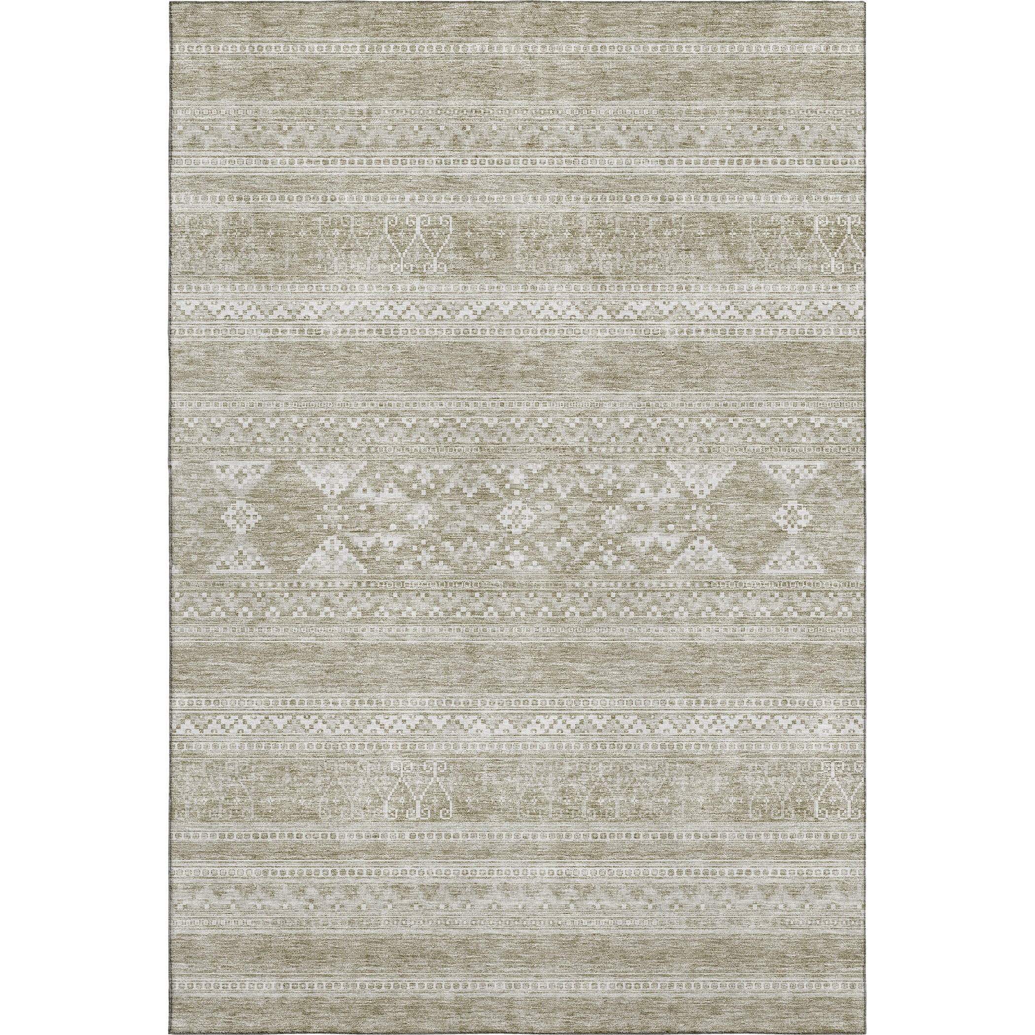 Cartagena Machine Washable Transitional Khaki Brown Rug 2'6" x 3'10" #shape_Rectangle