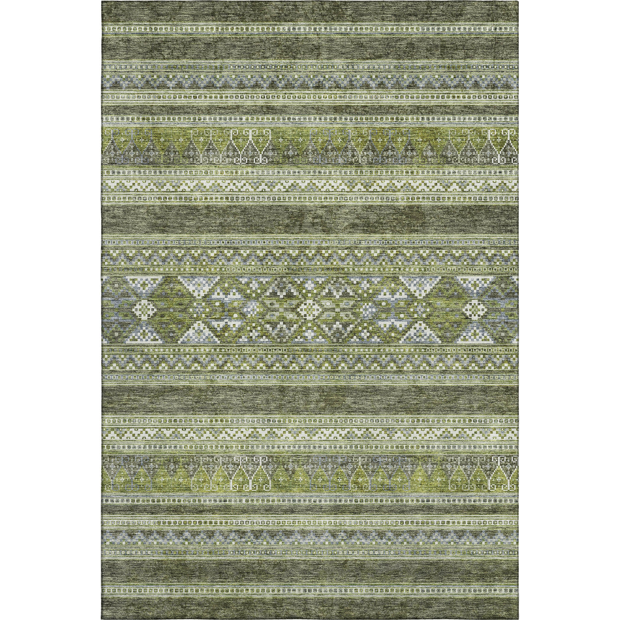 Cartagena Machine Washable Transitional Olive Green Rug 2'6" x 3'10" #shape_Rectangle