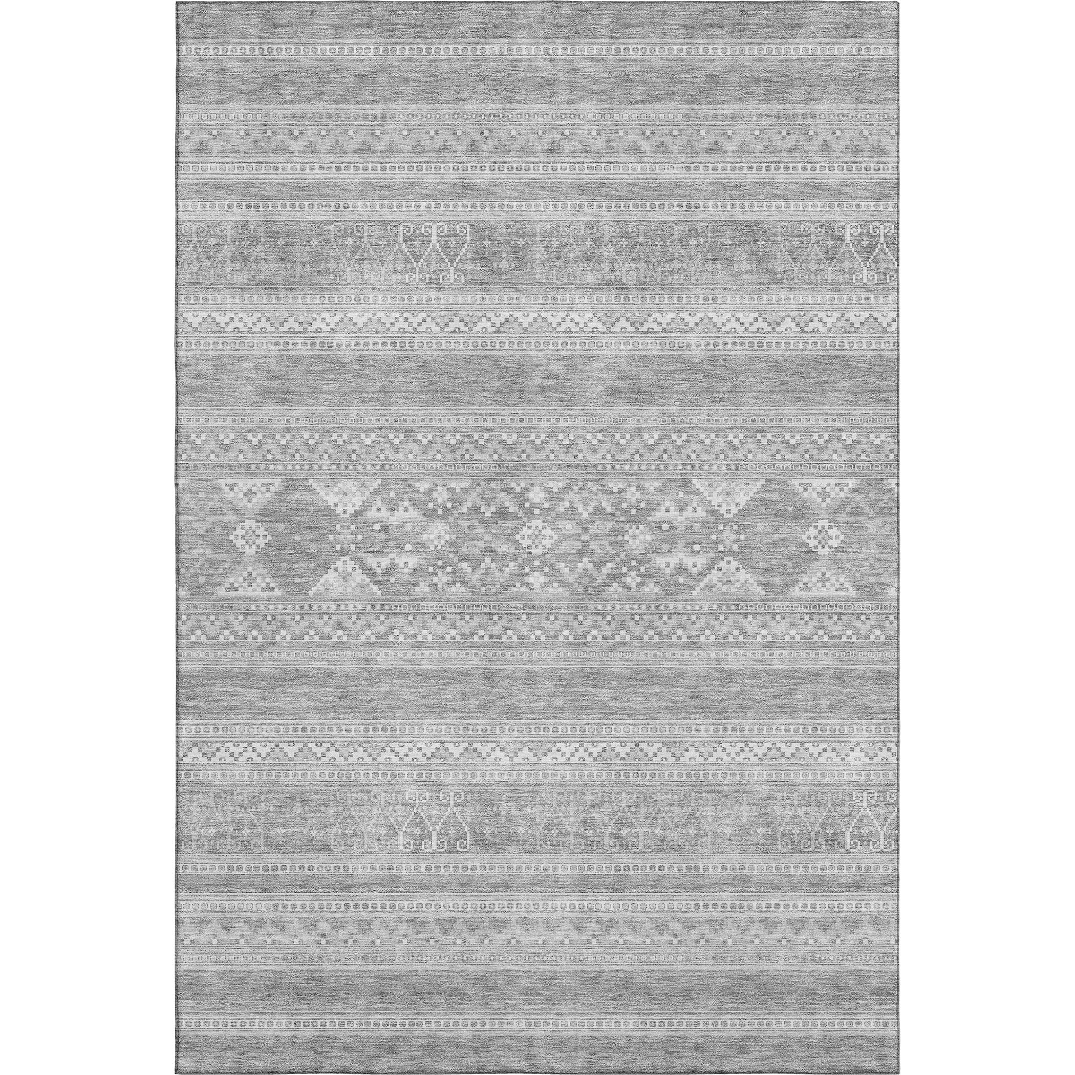 Cartagena Machine Washable Transitional Silver Gray Rug 2'6" x 3'10" #shape_Rectangle
