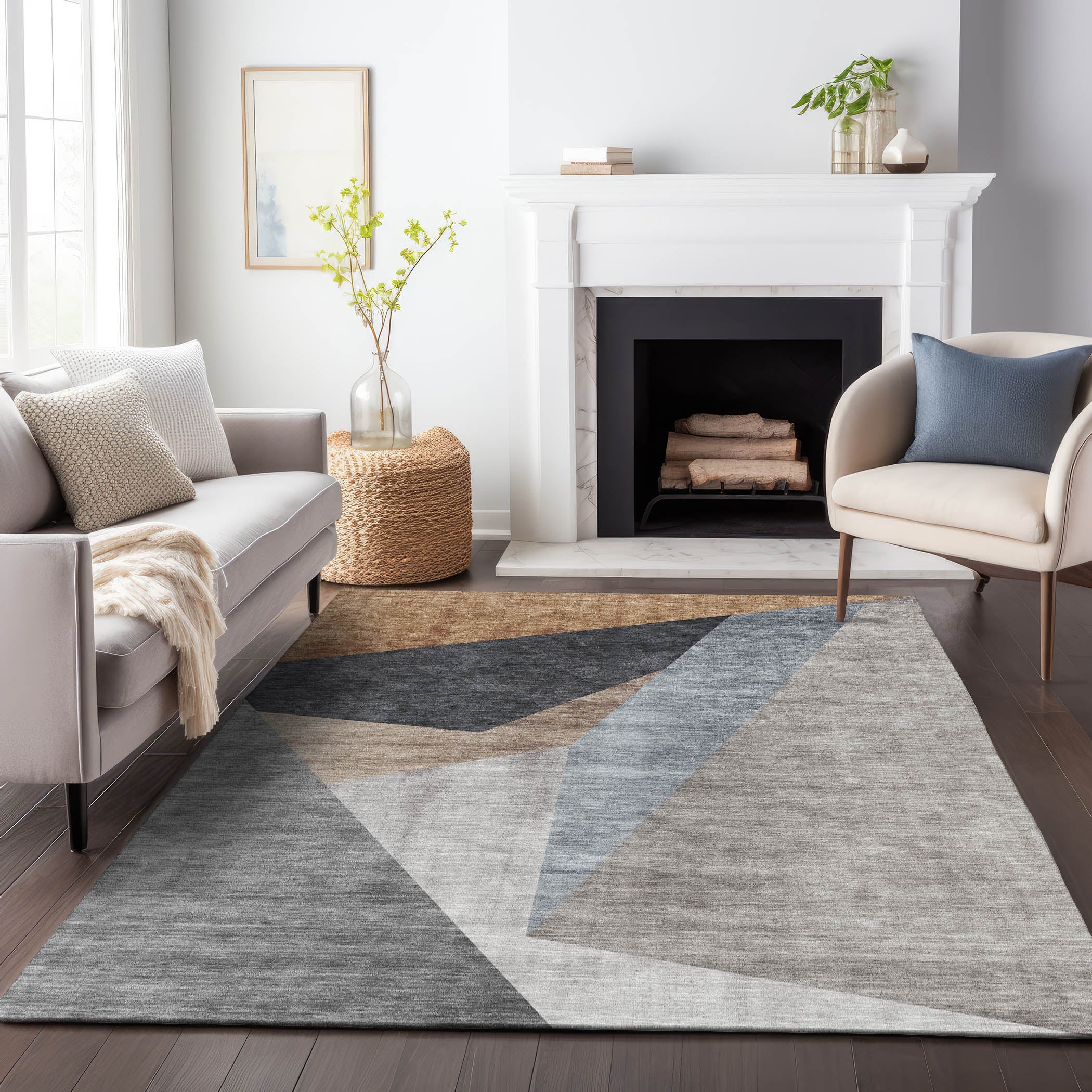 Sarajevo Machine Washable Transitional Taupe Brown Rug 2'6" x 3'10" #shape_Rectangle