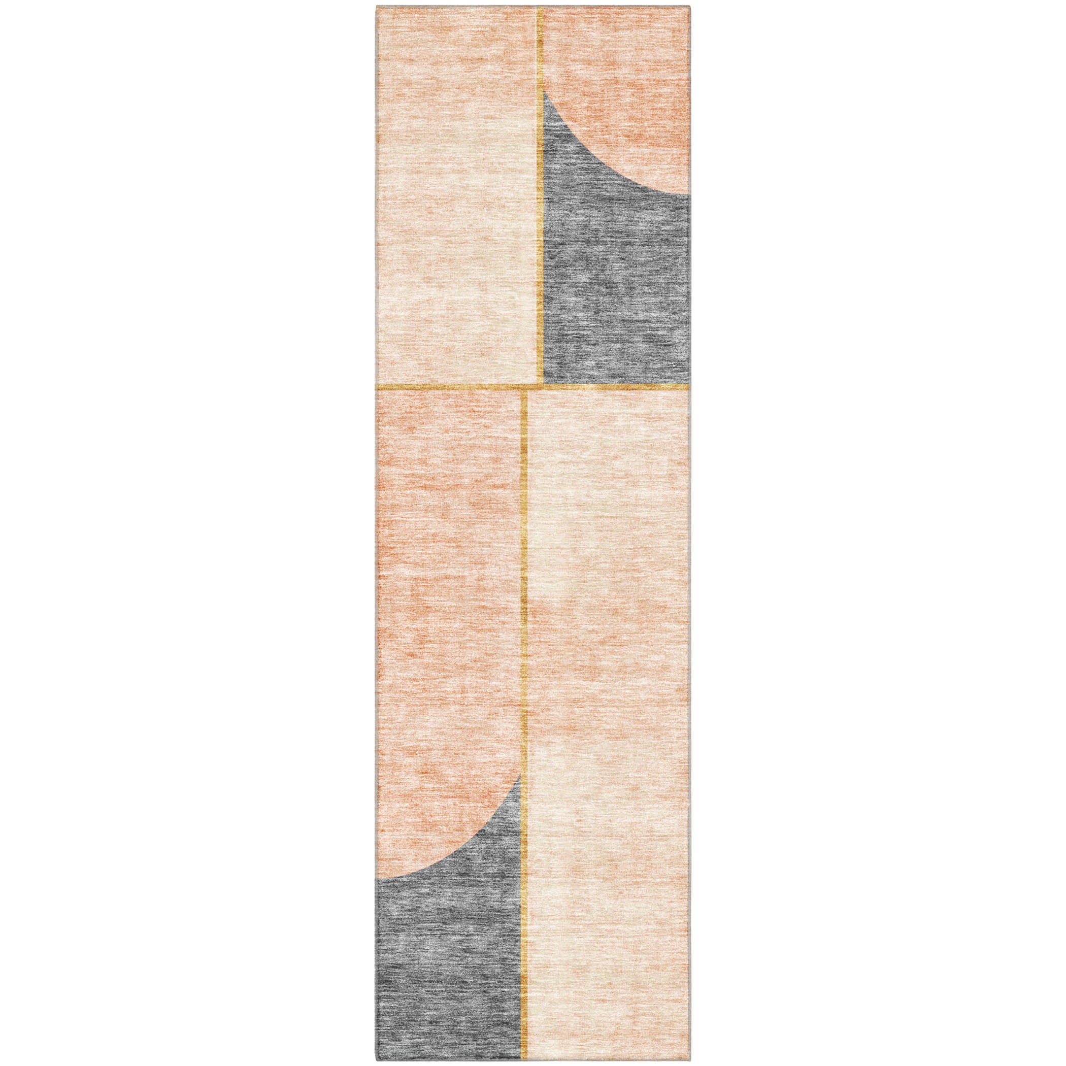 Lucerne Machine Washable Transitional Coral Orange Rug 2'3" x 7'6" #shape_Runner