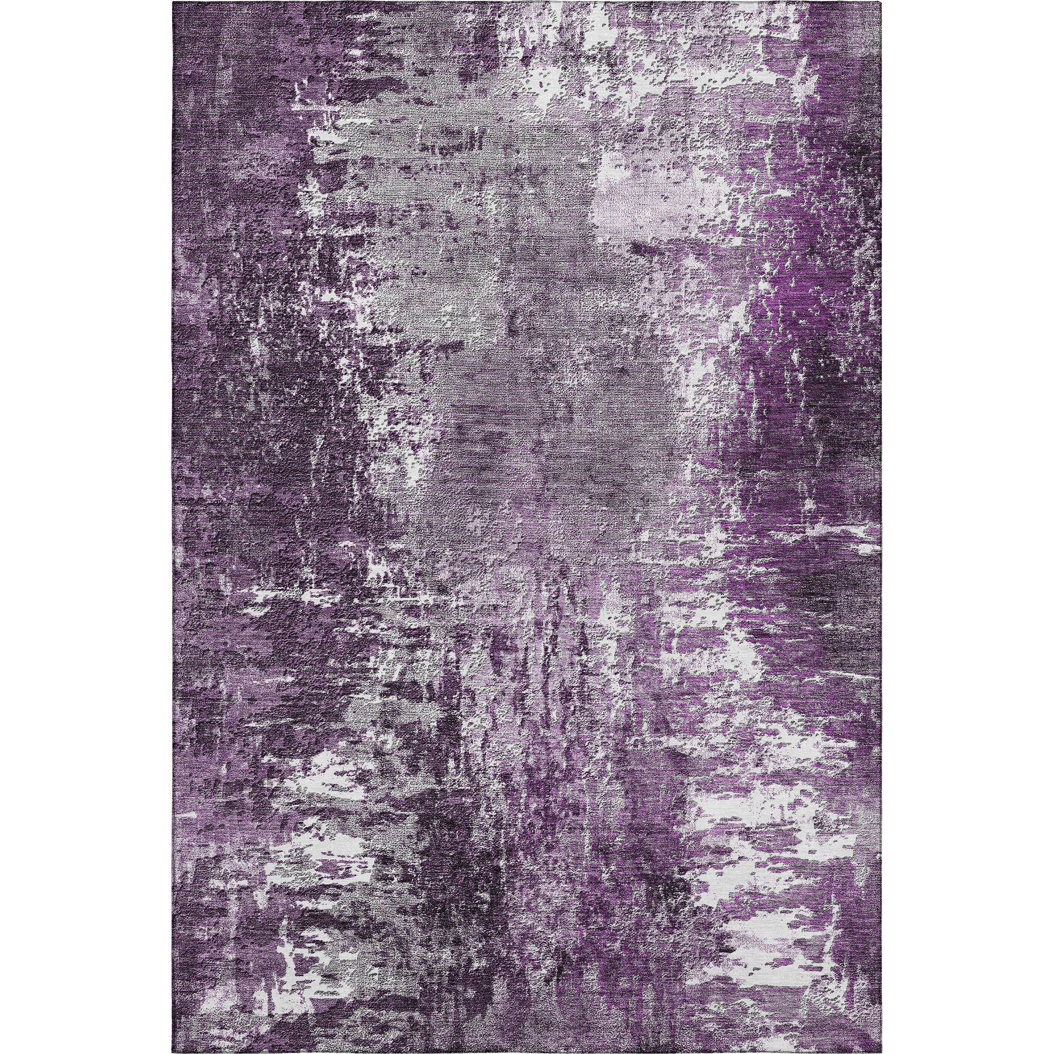 Queenstown Machine Washable Transitional Eggplant Purple Rug 2'6" x 3'10" #shape_Rectangle