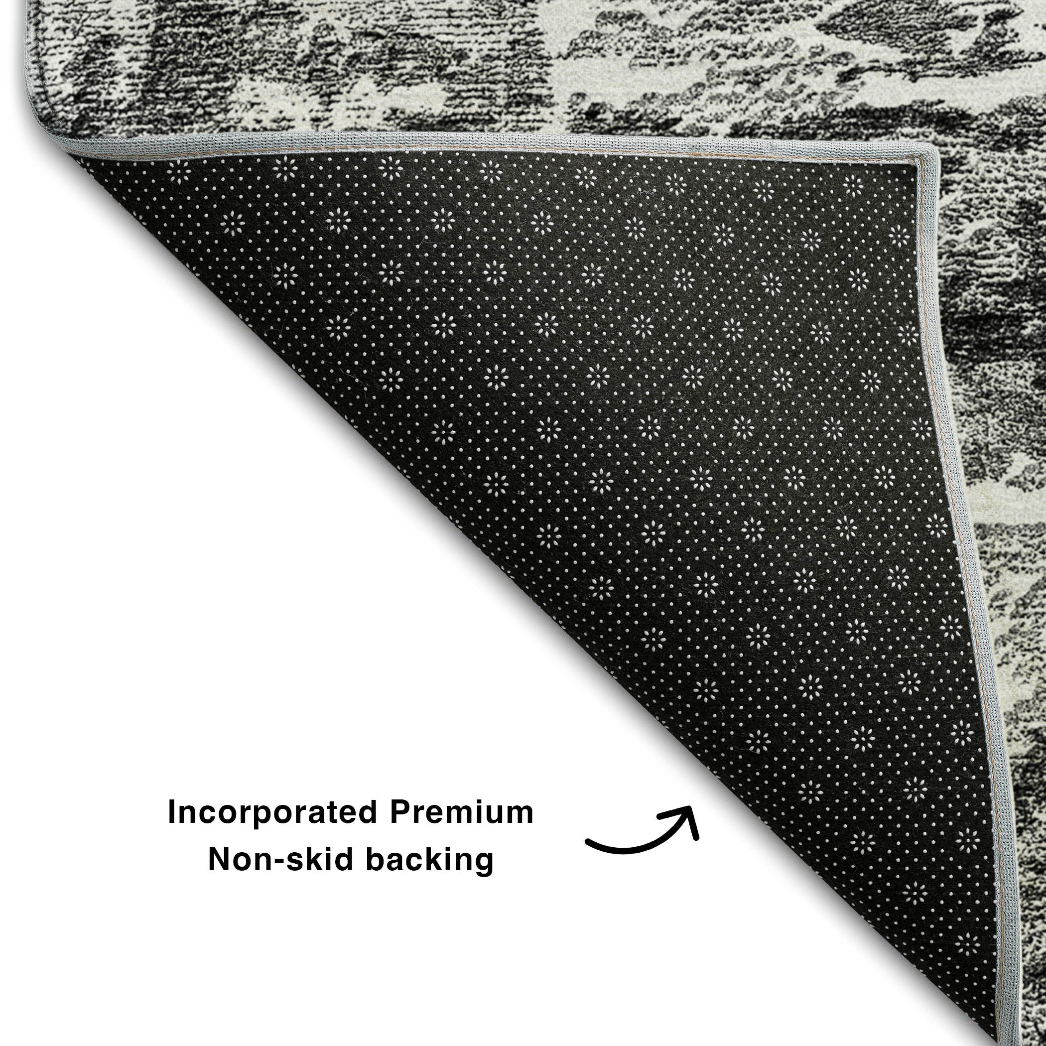 Queenstown Machine Washable Transitional Gray Rug 1'8" x 2'6" #shape_Rectangle