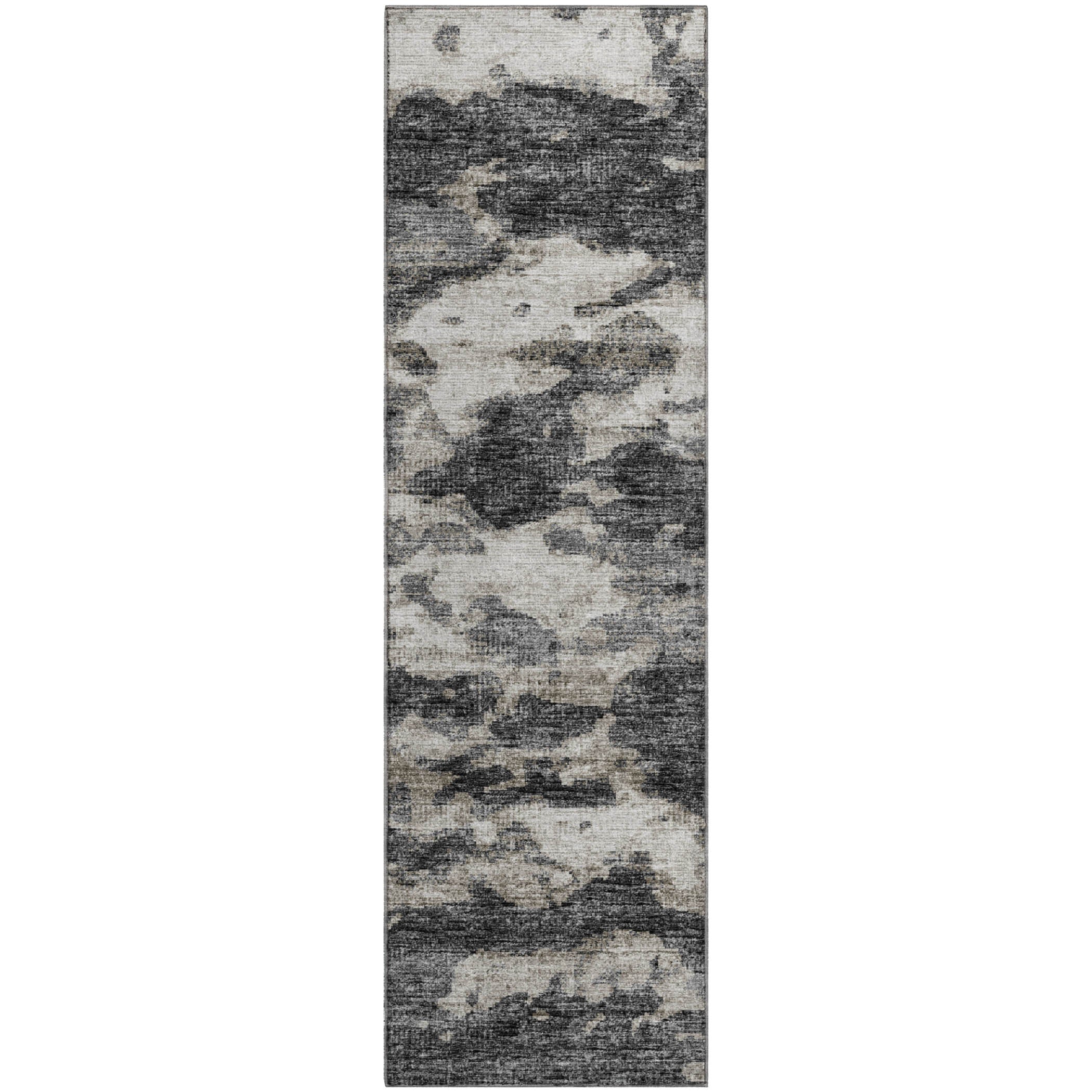 Florence Machine Washable Transitional Black Rug 2'3" x 7'6" #shape_Runner
