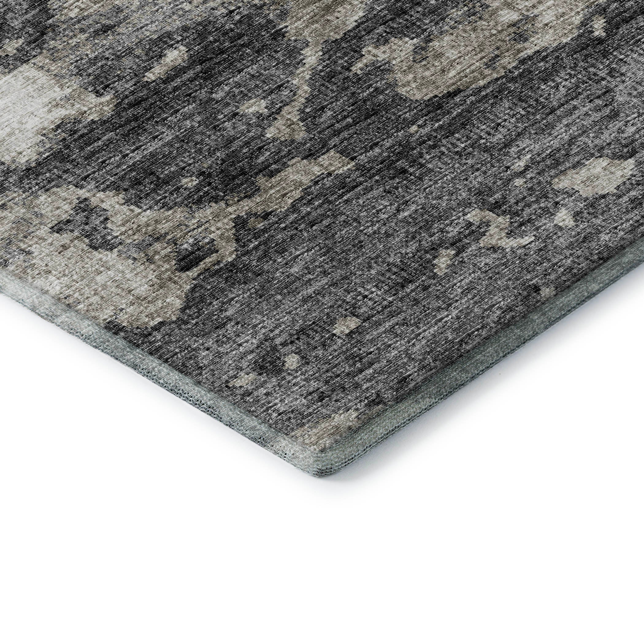Florence Machine Washable Transitional Black Rug 1'8" x 2'6" #shape_Rectangle