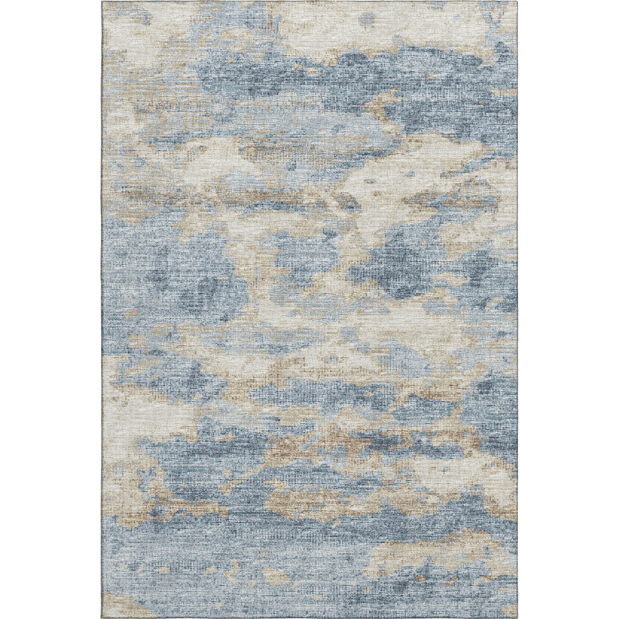 Florence Machine Washable Transitional Blue Rug 2'6" x 3'10" #shape_Rectangle