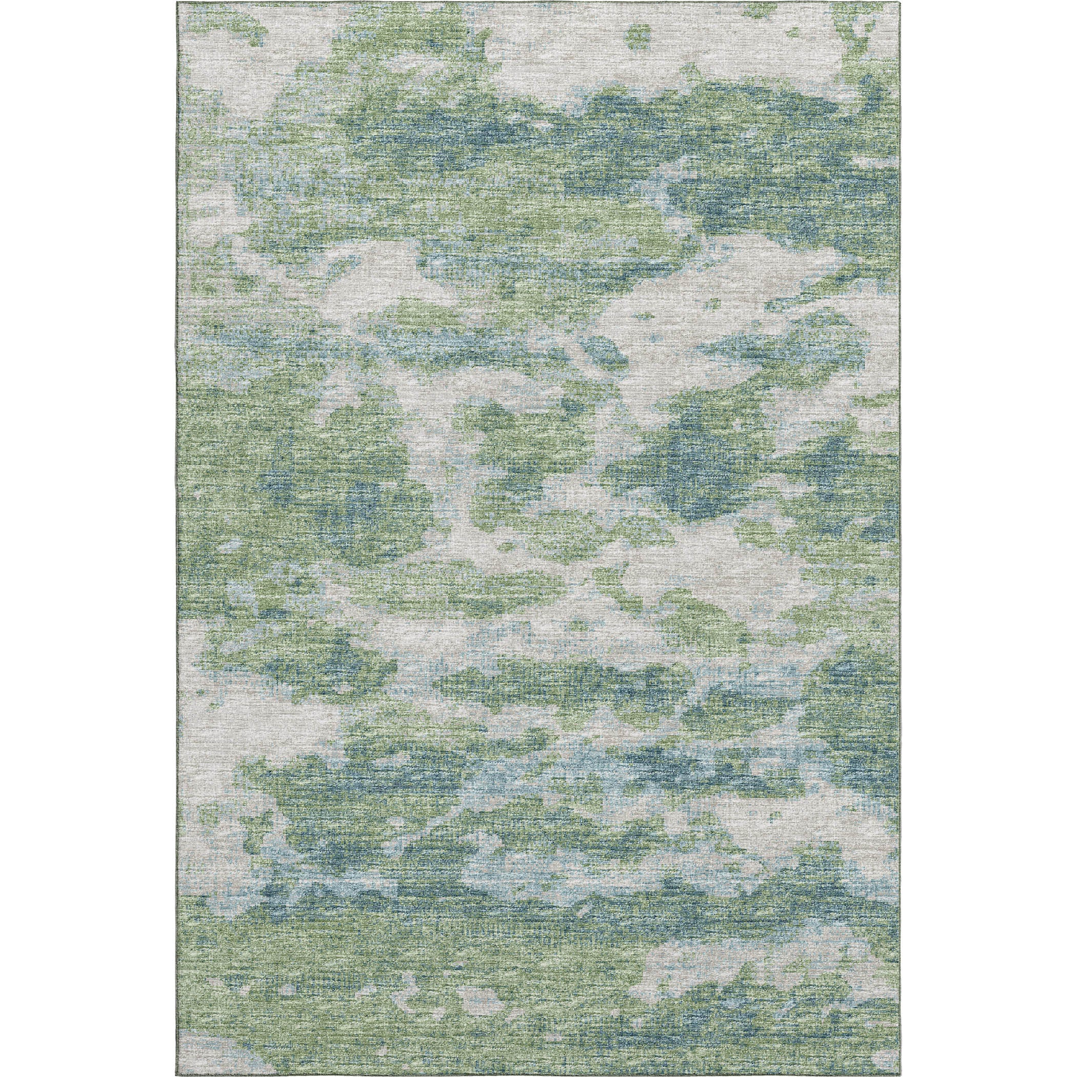 Florence Machine Washable Transitional Green Rug 2'6" x 3'10" #shape_Rectangle