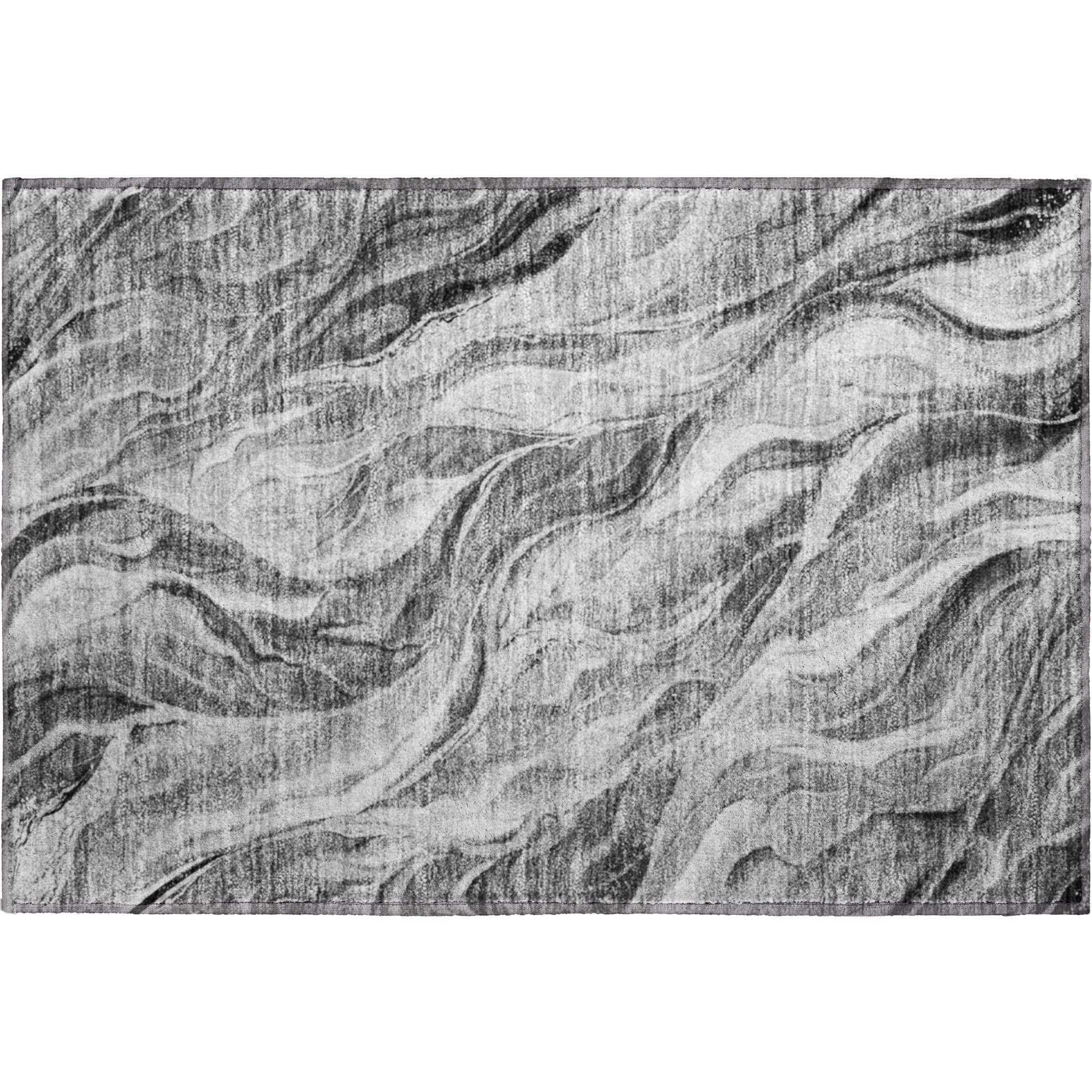 Dublin Machine Washable Transitional Gray Rug 1'8" x 2'6" #shape_Rectangle