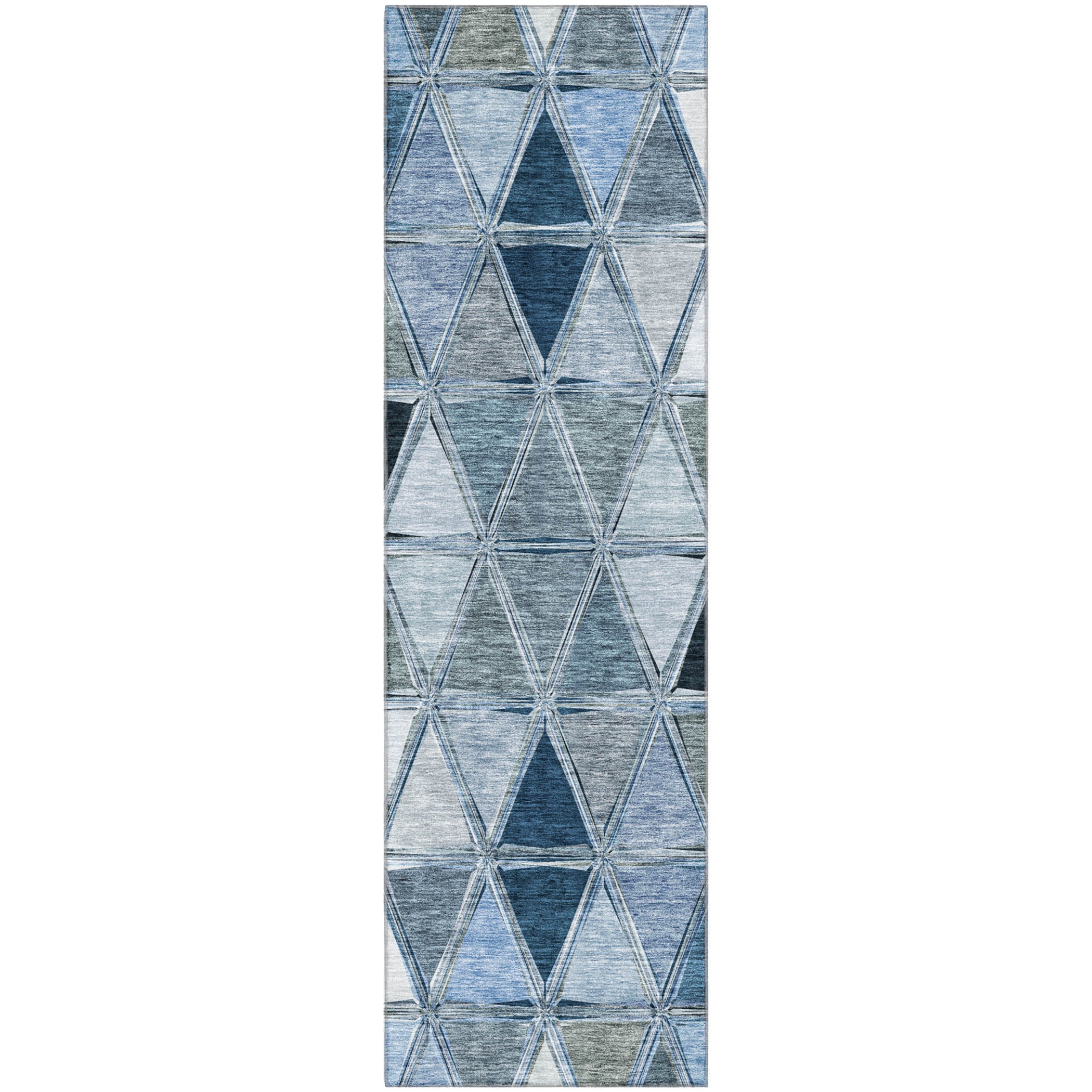 Lucerne Machine Washable Transitional Blue Rug 2'3" x 7'6" #shape_Runner