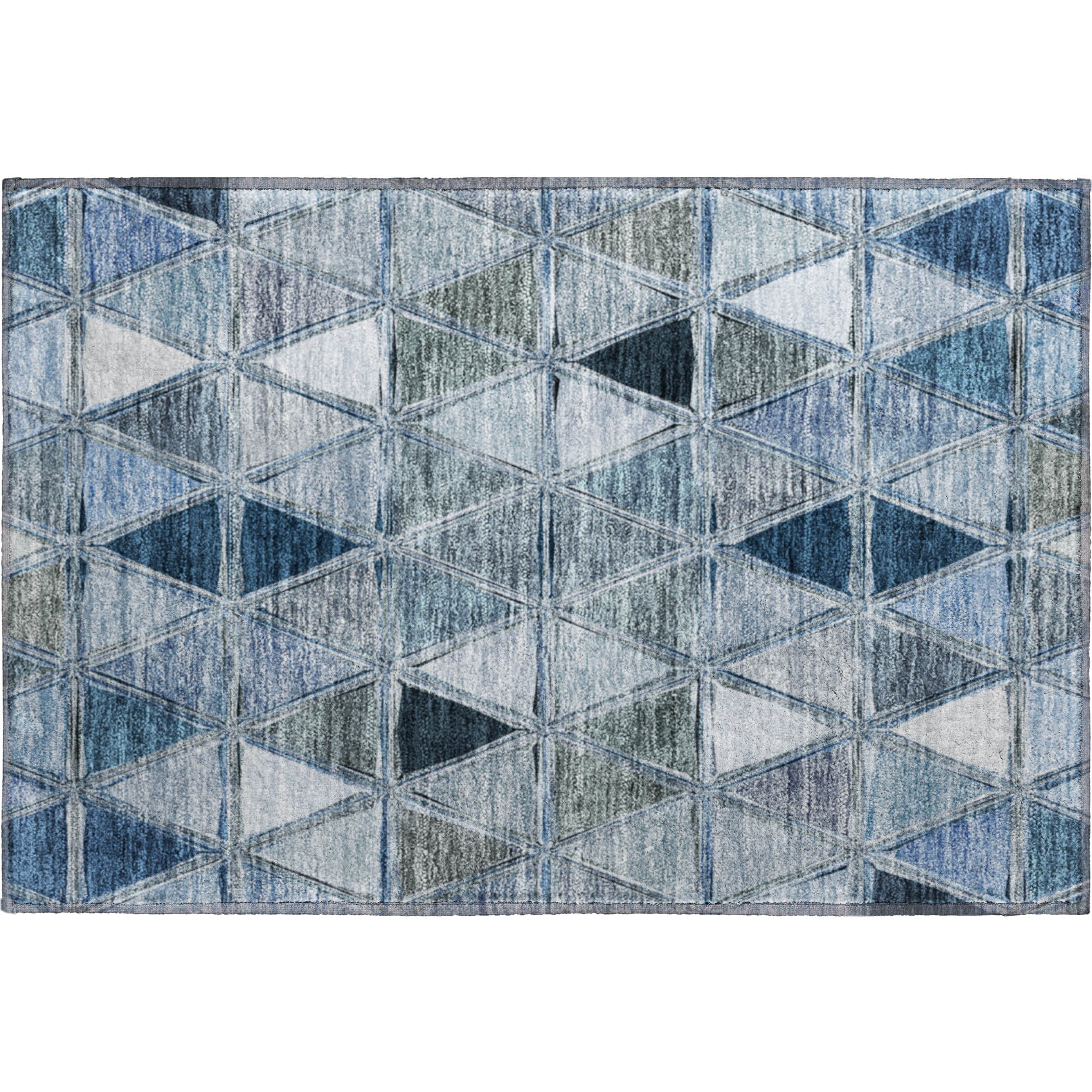 Lucerne Machine Washable Transitional Blue Rug 1'8" x 2'6" #shape_Rectangle