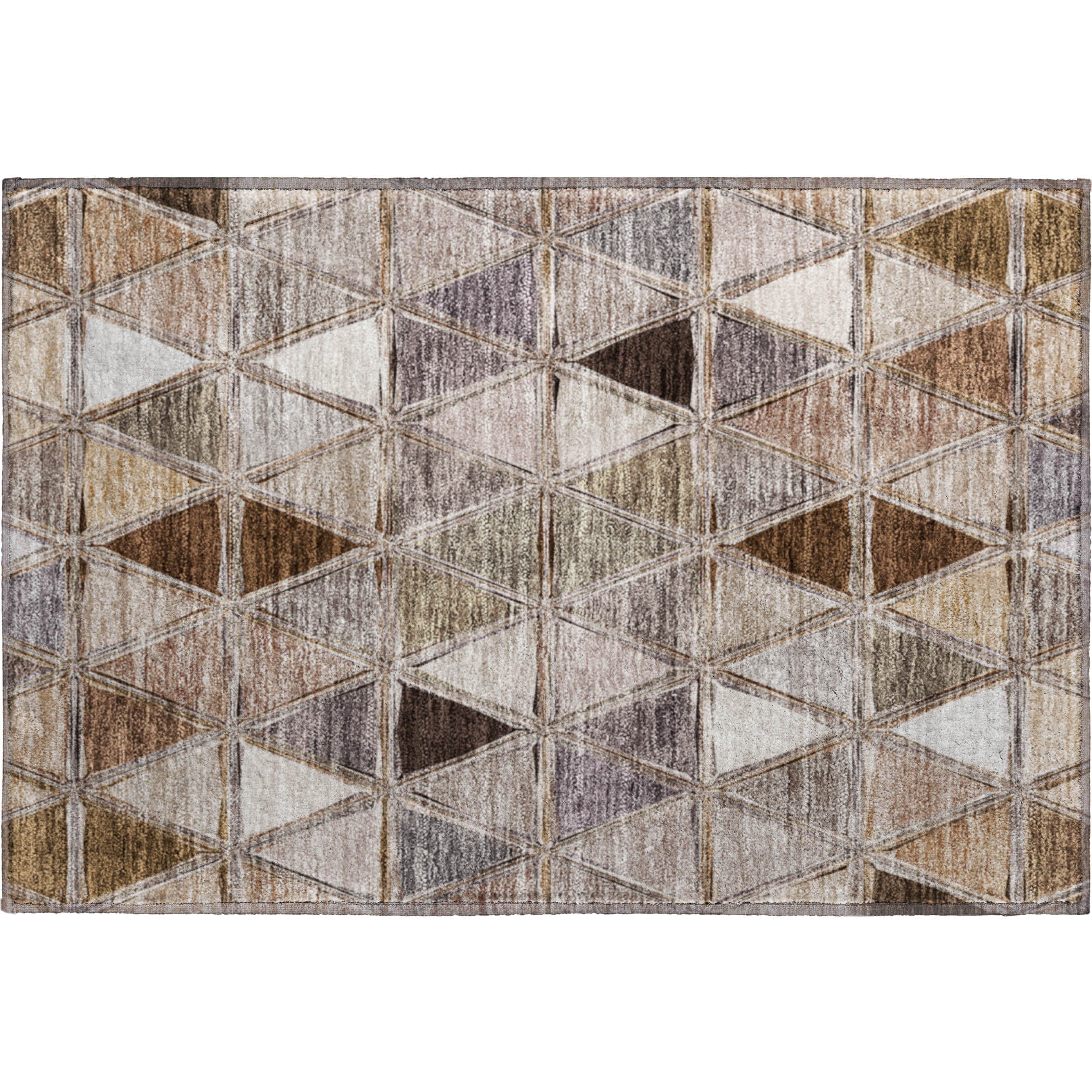 Lucerne Machine Washable Transitional Brown Rug 1'8" x 2'6" #shape_Rectangle