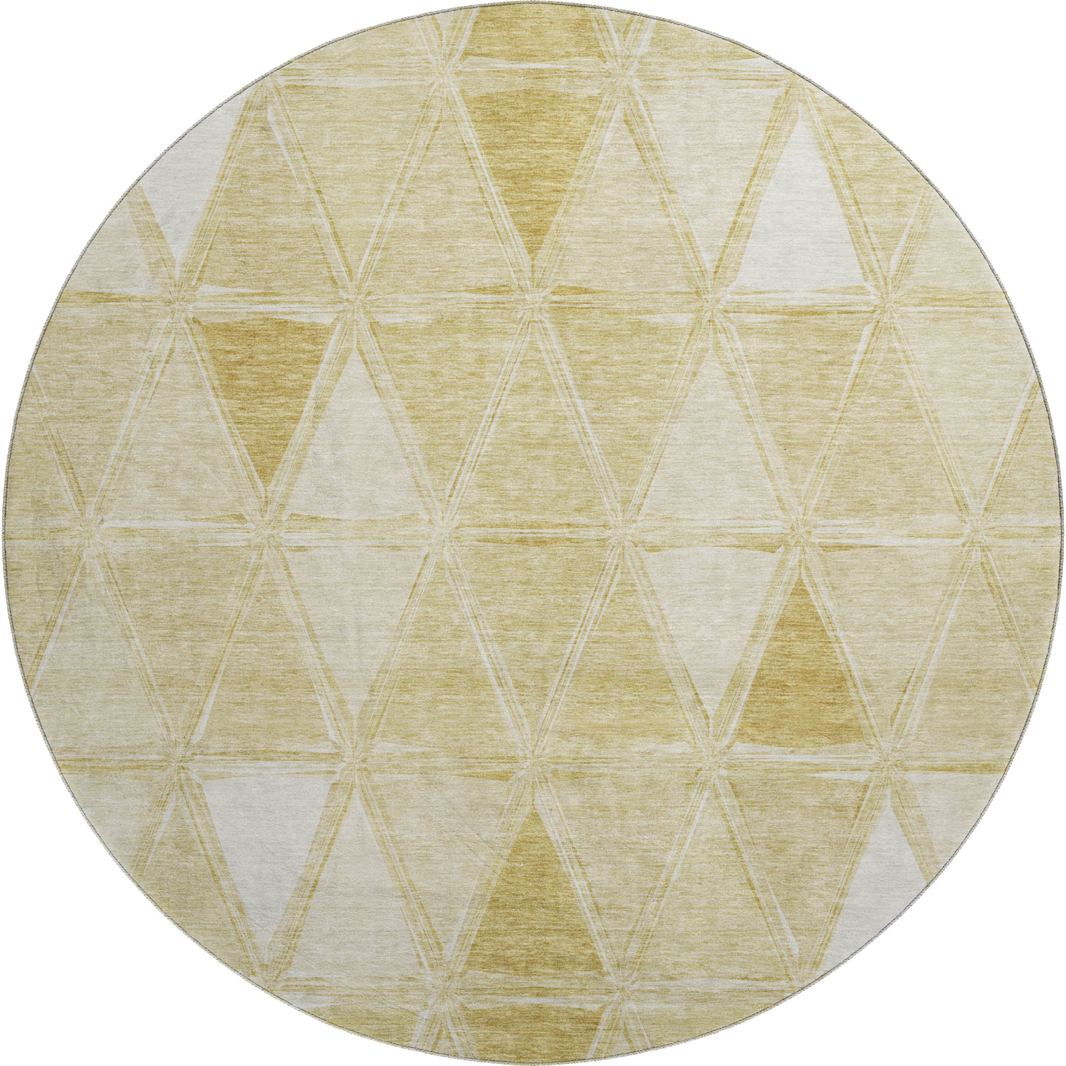 Lucerne Machine Washable Transitional Gold Rug 8' x 8' #shape_Round