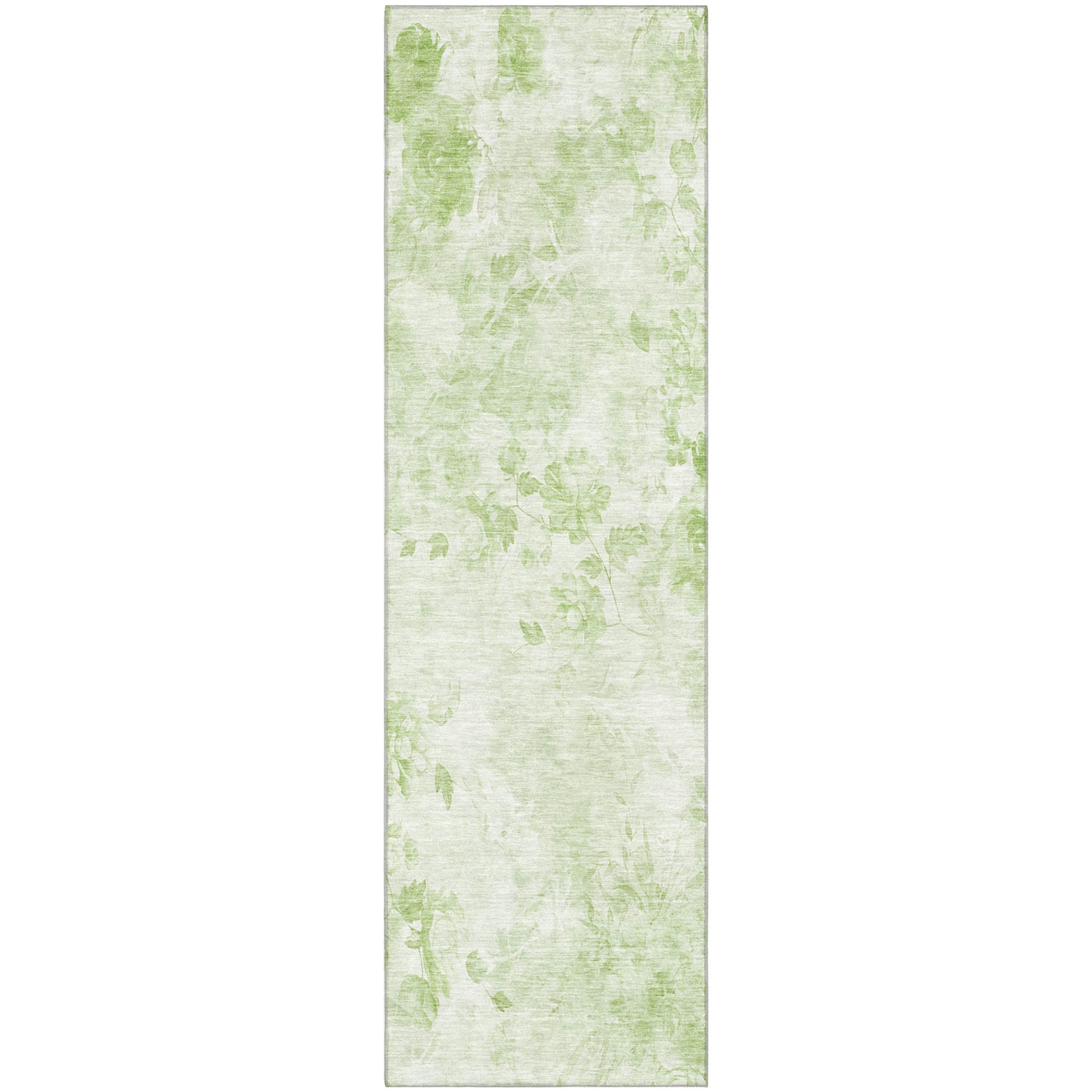 Chiang Mai Machine Washable Transitional Aloe Green Rug 2'3" x 7'6" #shape_Runner