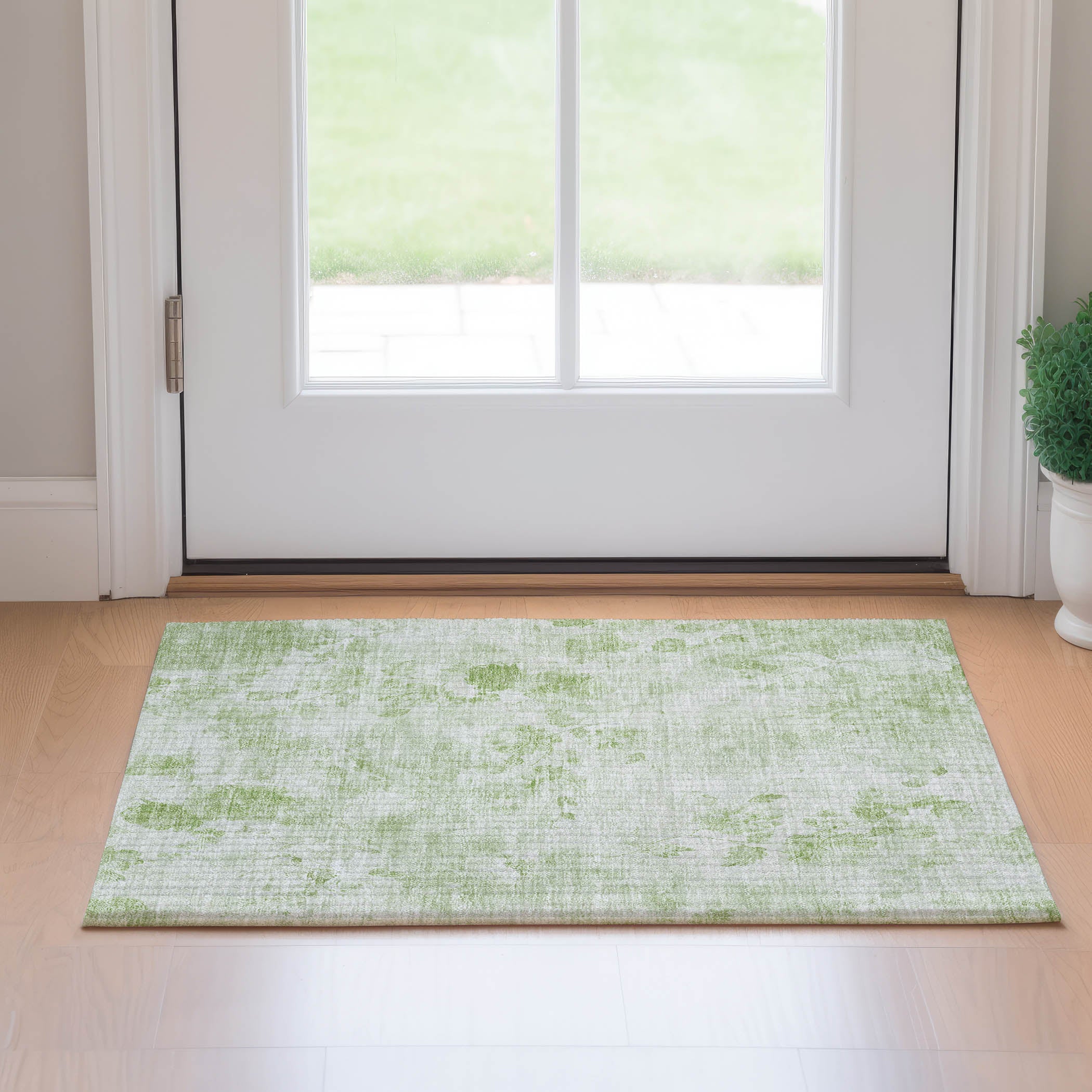 Chiang Mai Machine Washable Transitional Aloe Green Rug 1'8" x 2'6" #shape_Rectangle