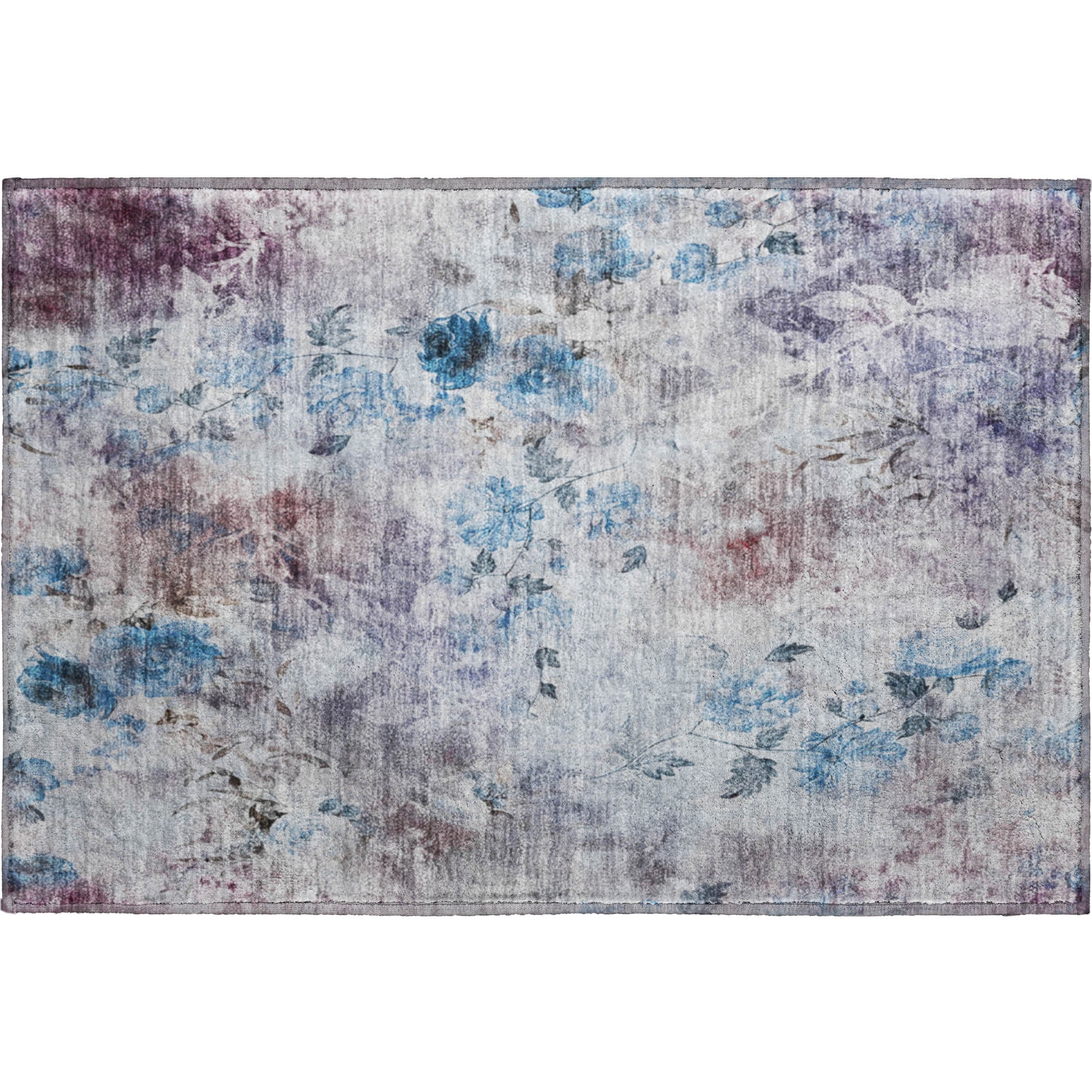 Chiang Mai Machine Washable Transitional Blue Rug 1'8" x 2'6" #shape_Rectangle