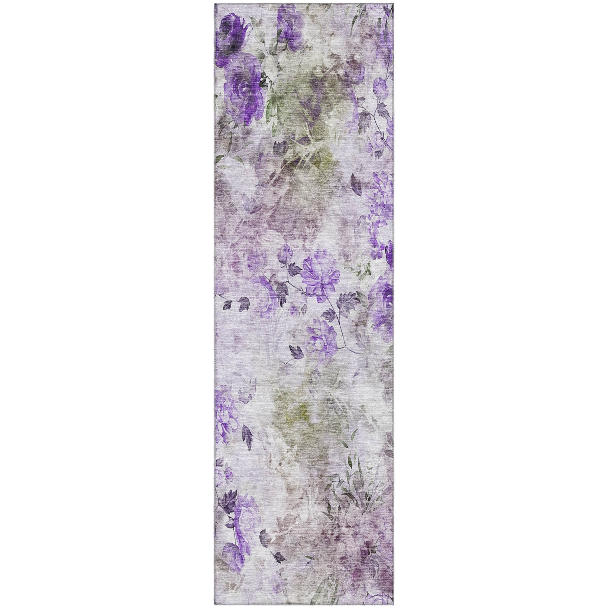 Chiang Mai Machine Washable Transitional Purple Rug 2'3" x 7'6" #shape_Runner