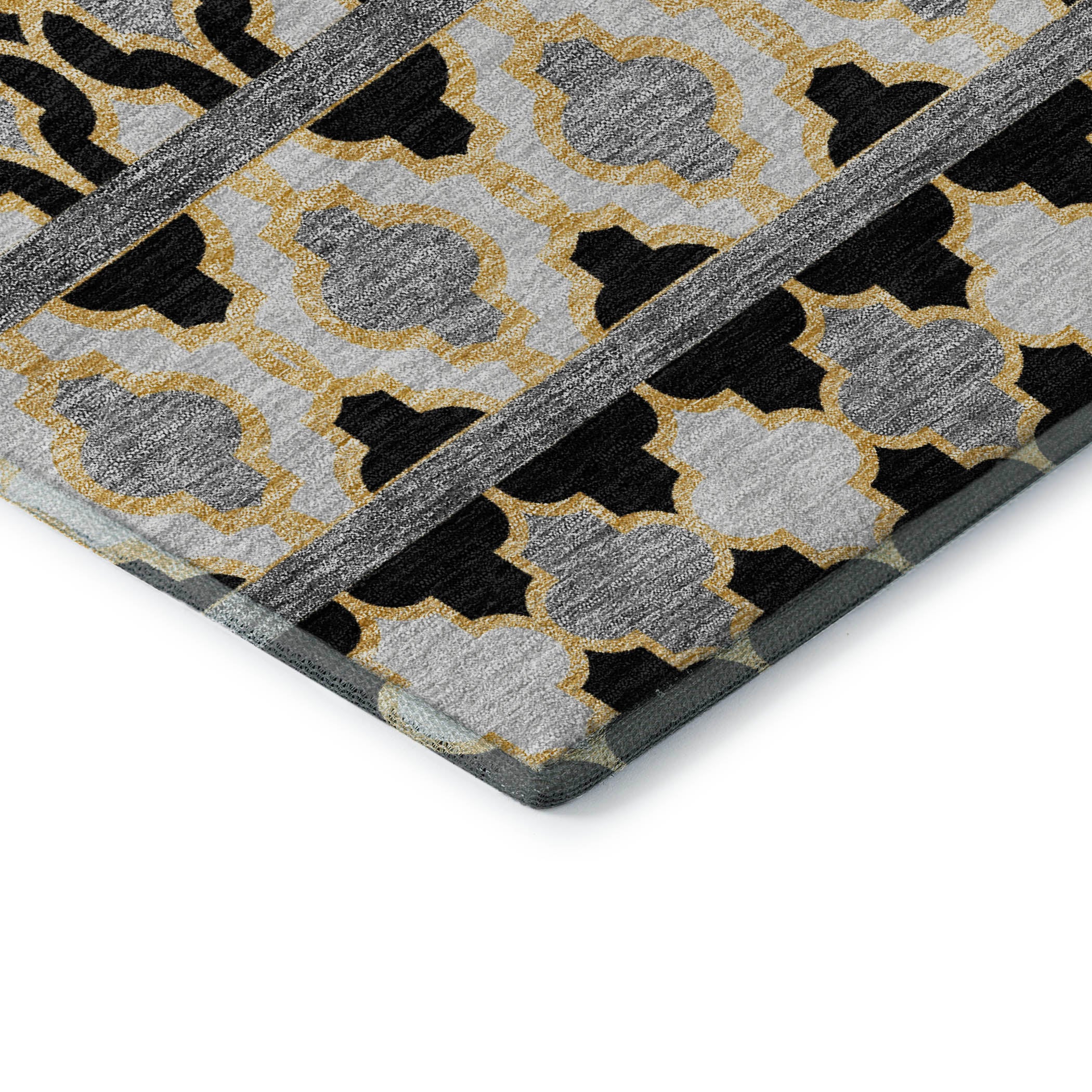 Sarajevo Machine Washable Transitional Charcoal Gray Rug 1'8" x 2'6" #shape_Rectangle
