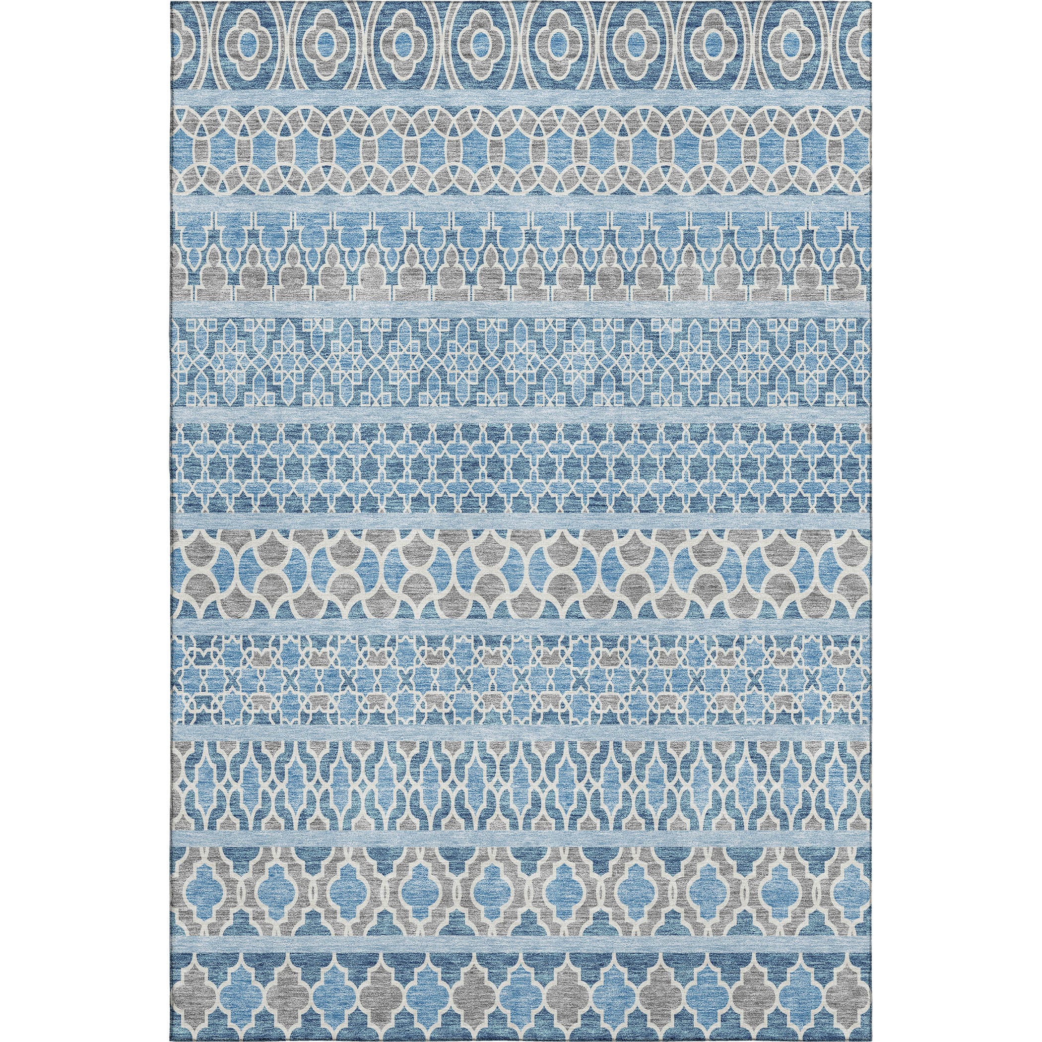 Sarajevo Machine Washable Transitional Sky Blue Rug 2'6" x 3'10" #shape_Rectangle