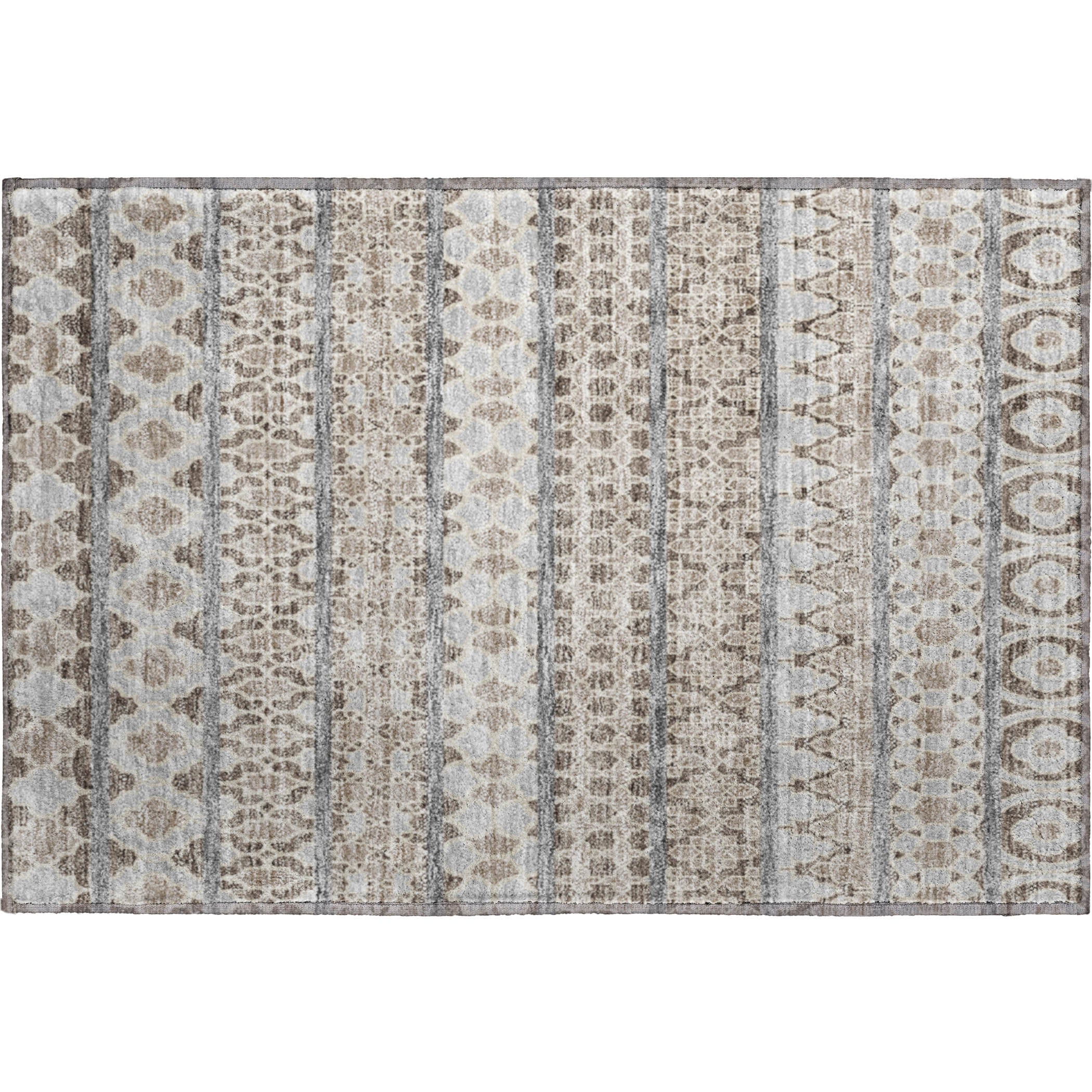 Sarajevo Machine Washable Transitional Taupe Brown Rug 1'8" x 2'6" #shape_Rectangle