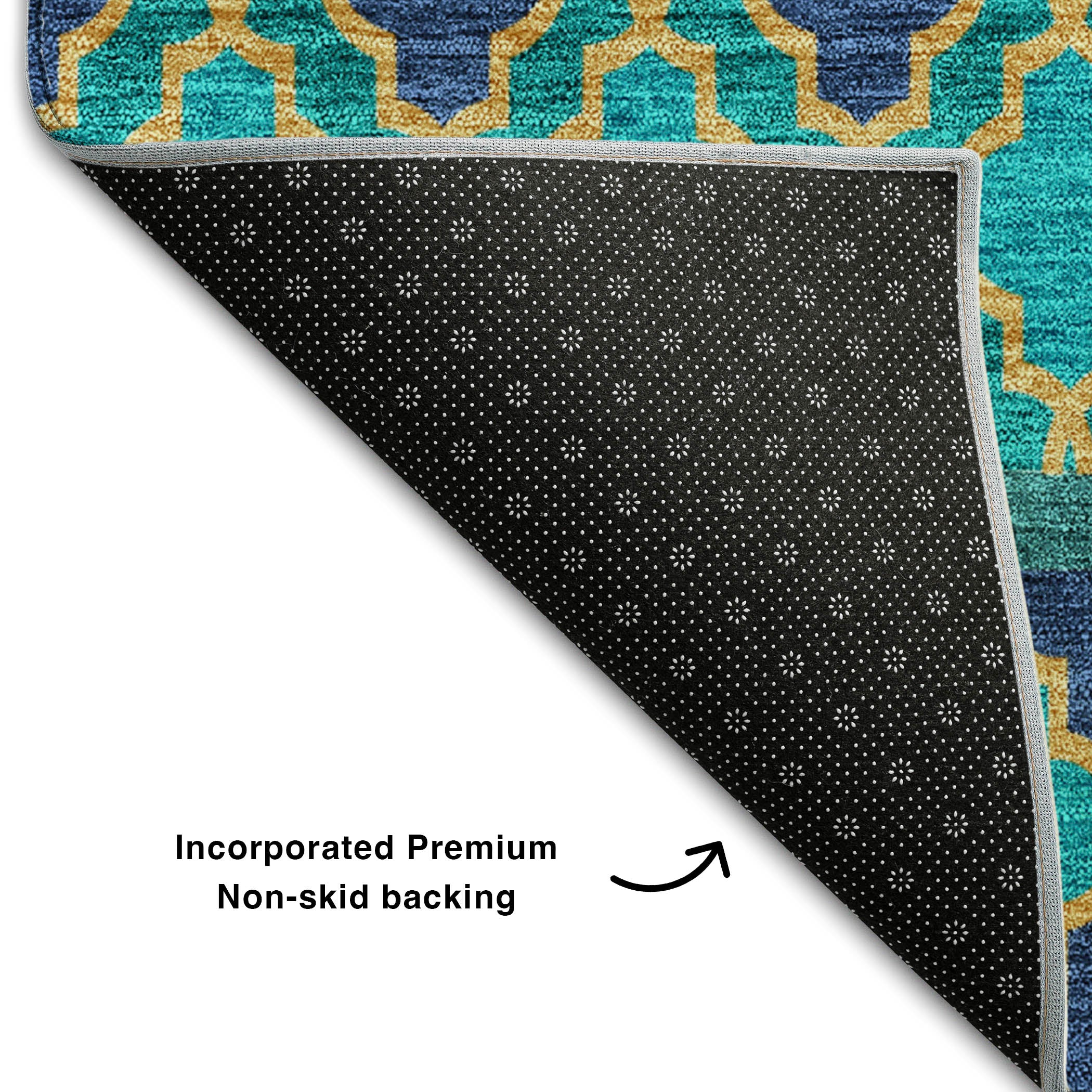 Sarajevo Machine Washable Transitional Teal Rug 1'8" x 2'6" #shape_Rectangle