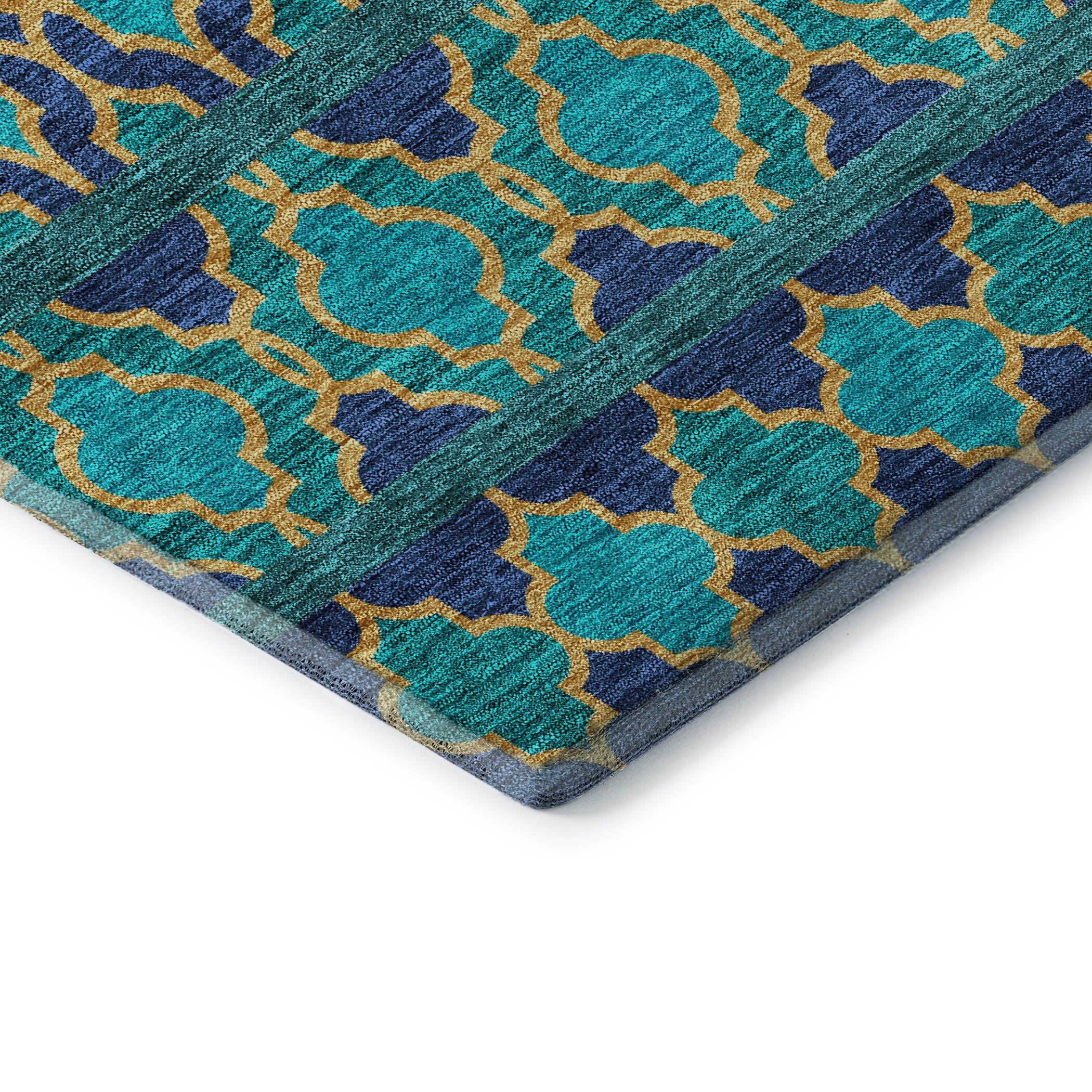 Sarajevo Machine Washable Transitional Teal Rug 1'8" x 2'6" #shape_Rectangle