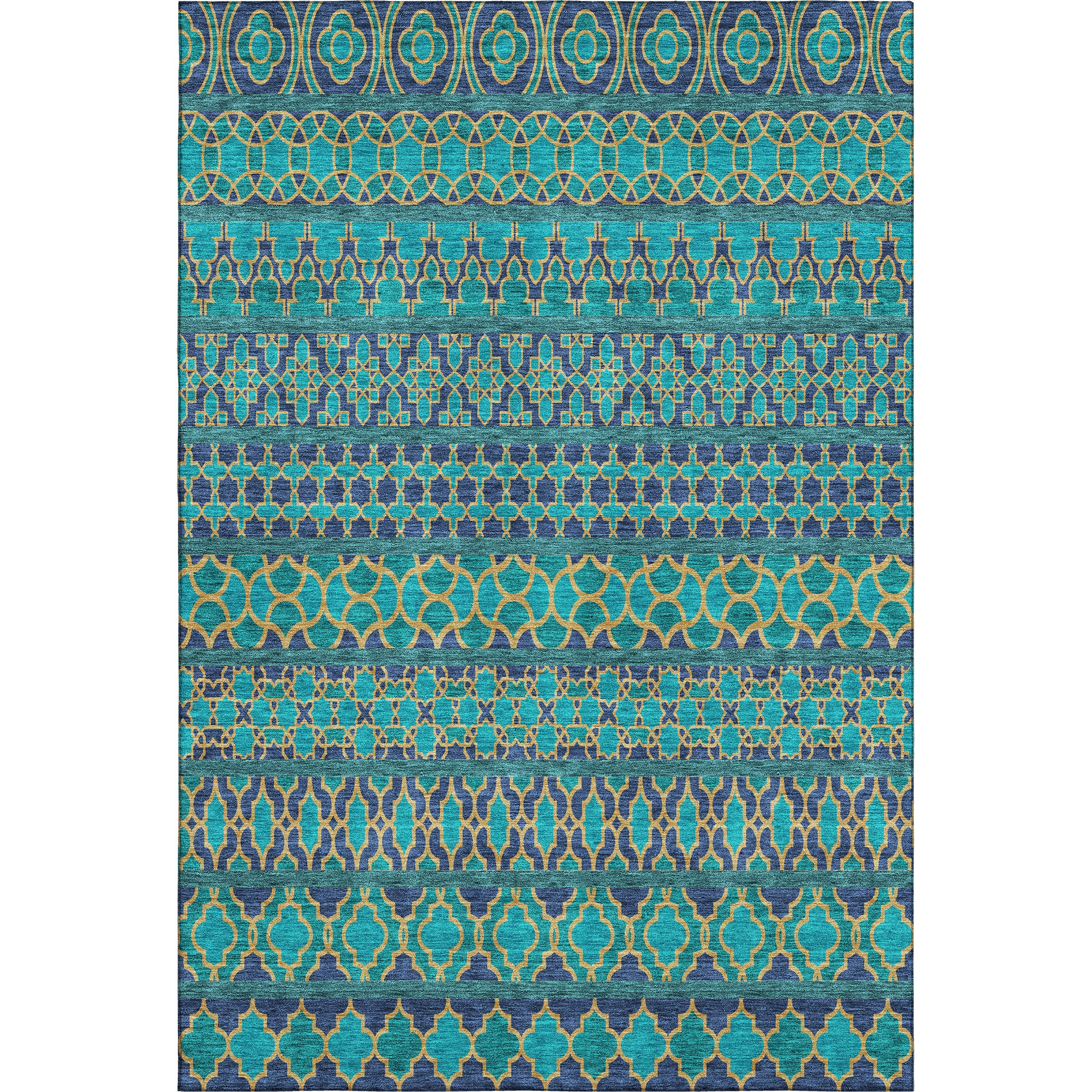 Sarajevo Machine Washable Transitional Teal Rug 2'6" x 3'10" #shape_Rectangle