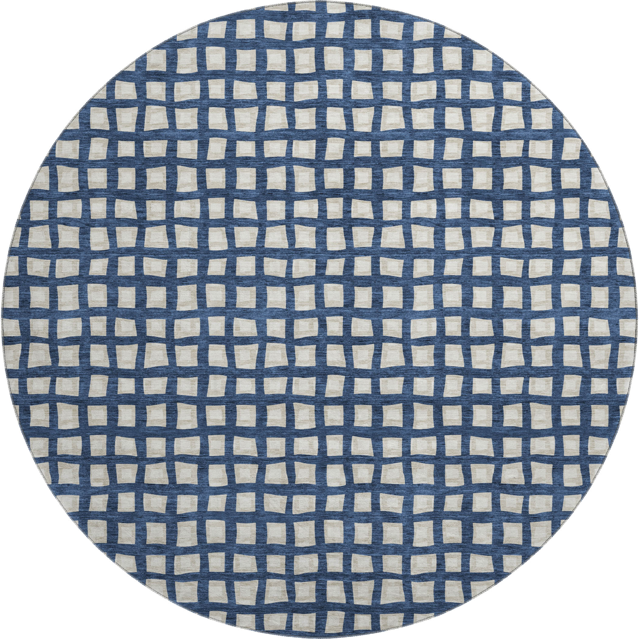 Sintra Machine Washable Transitional Blue Rug 8' x 8' #shape_Round