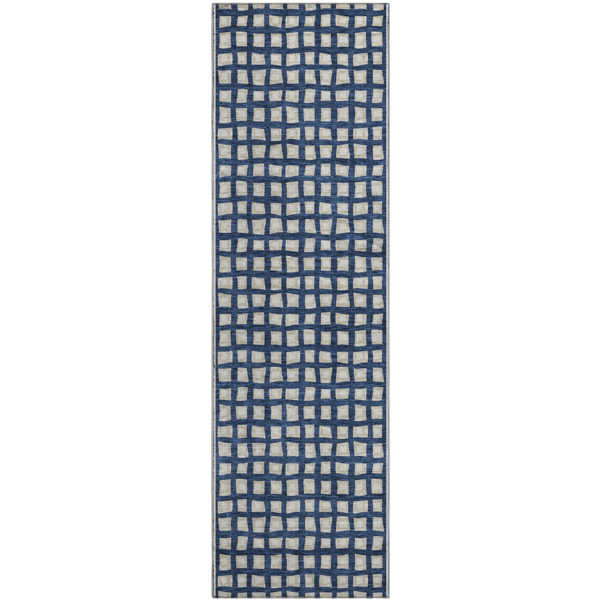 Sintra Machine Washable Transitional Blue Rug 2'3" x 7'6" #shape_Runner