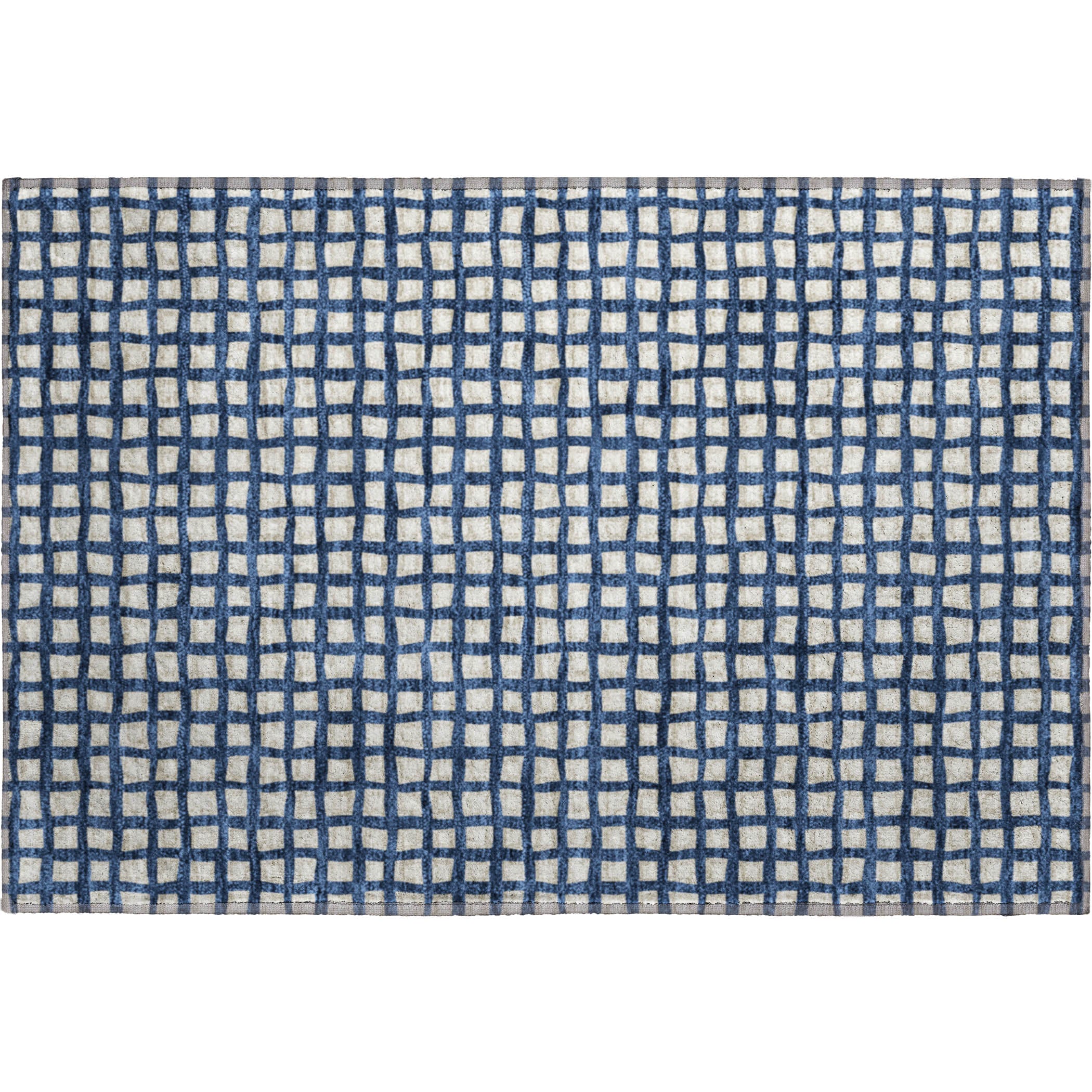 Sintra Machine Washable Transitional Blue Rug 1'8" x 2'6" #shape_Rectangle
