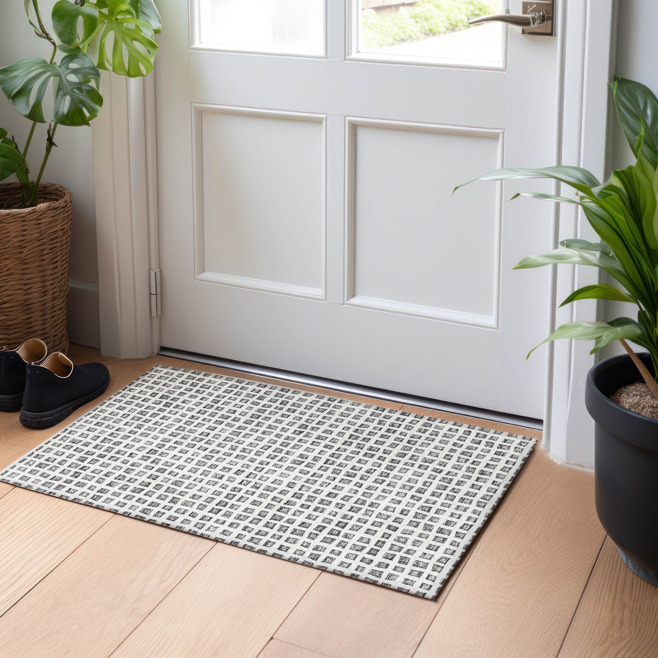 Sintra Machine Washable Transitional Gray Rug 1'8" x 2'6" #shape_Rectangle