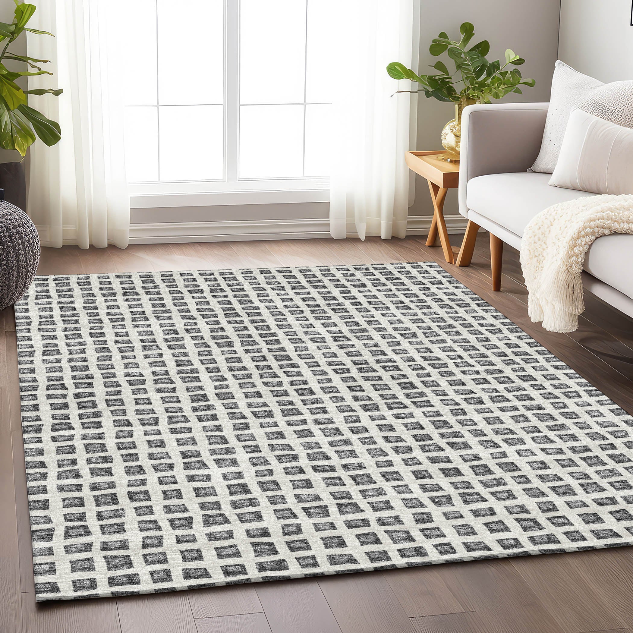 Sintra Machine Washable Transitional Gray Rug 2'6" x 3'10" #shape_Rectangle