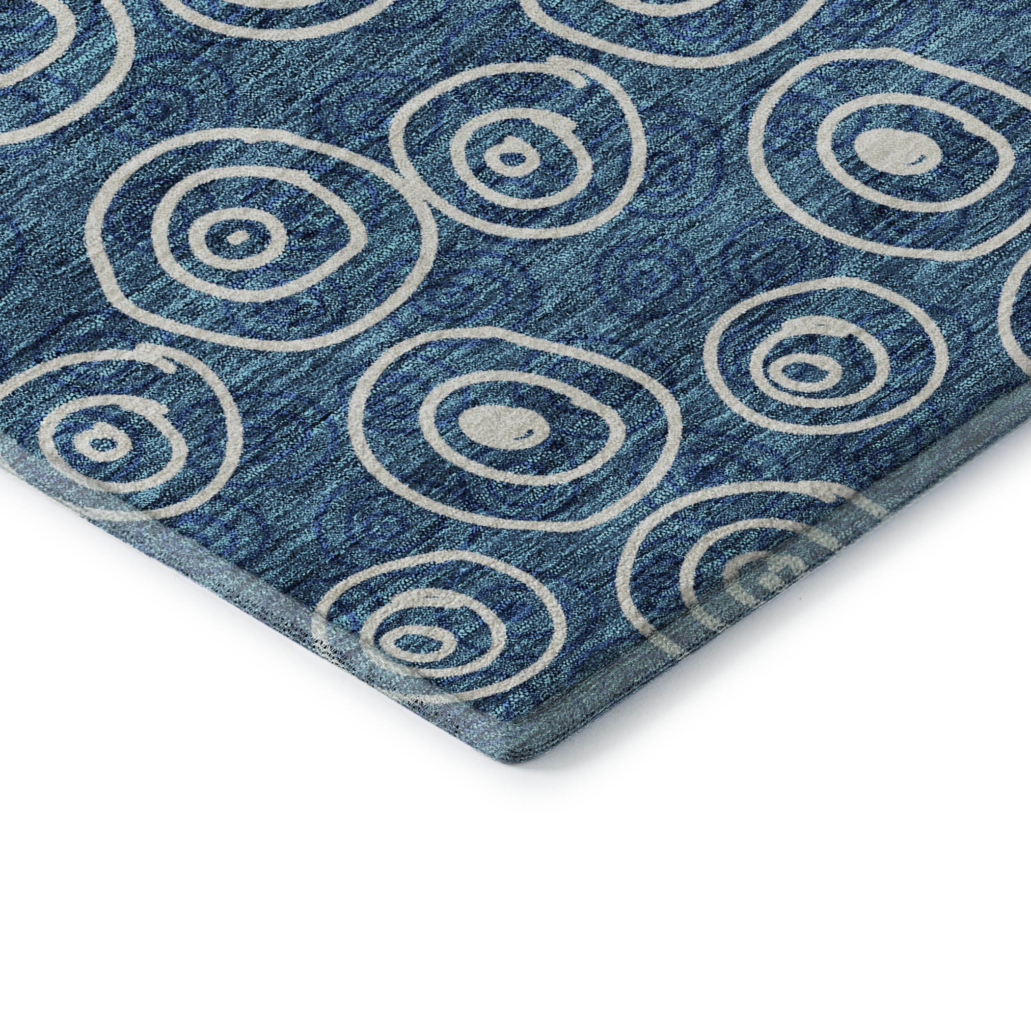 Sintra Machine Washable Transitional Blue Rug 1'8" x 2'6" #shape_Rectangle