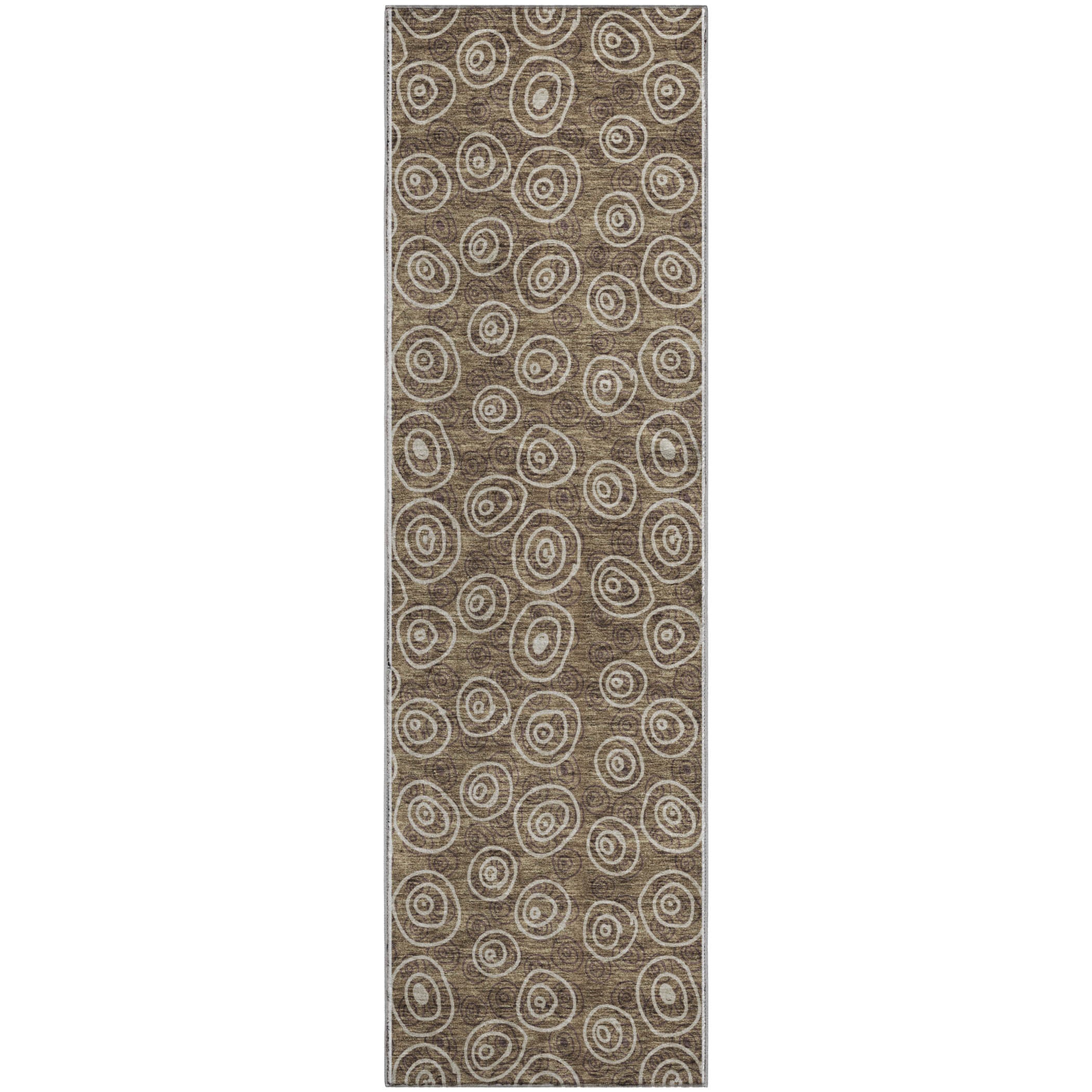 Sintra Machine Washable Transitional Brown Rug 2'3" x 7'6" #shape_Runner