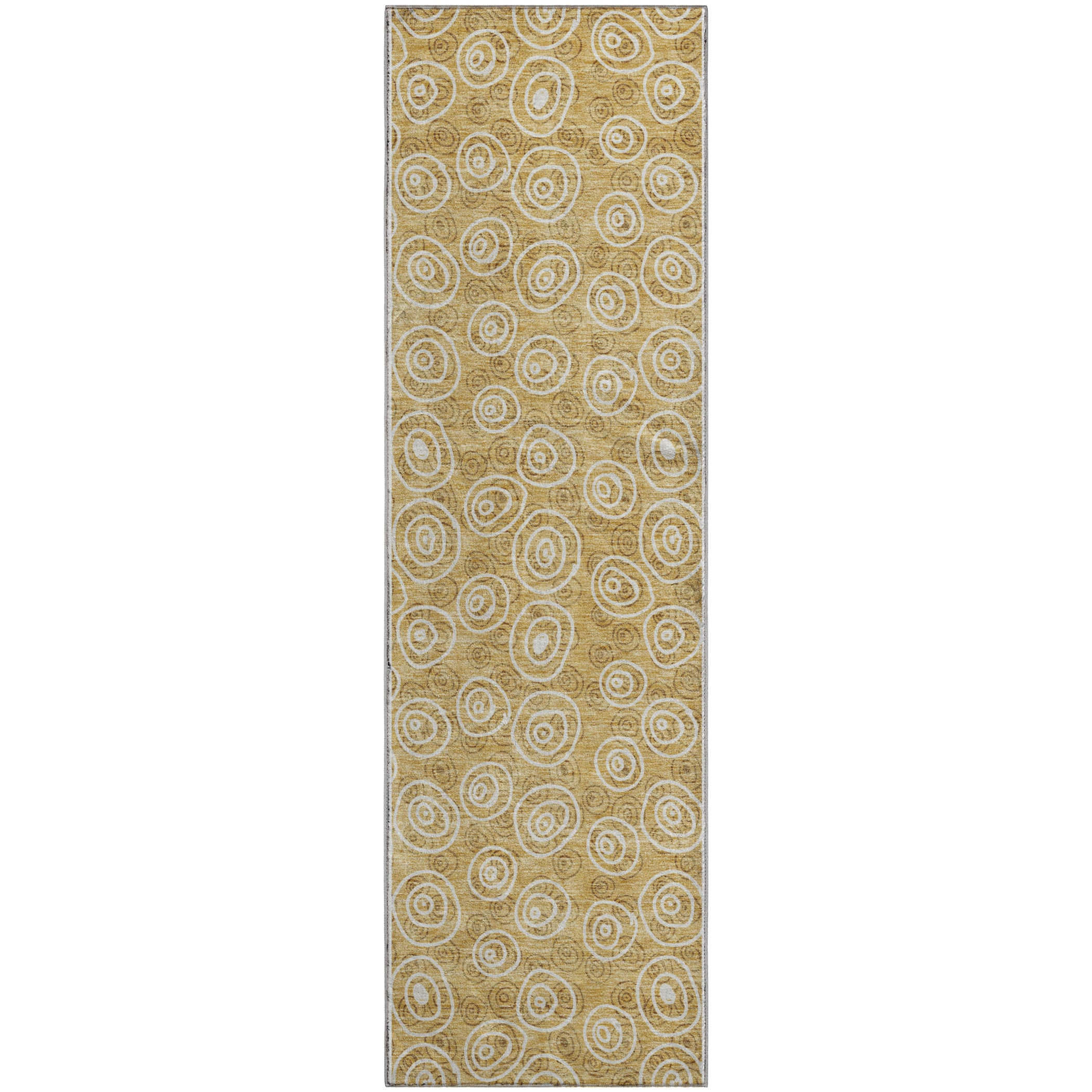 Sintra Machine Washable Transitional Gold Rug 2'3" x 7'6" #shape_Runner