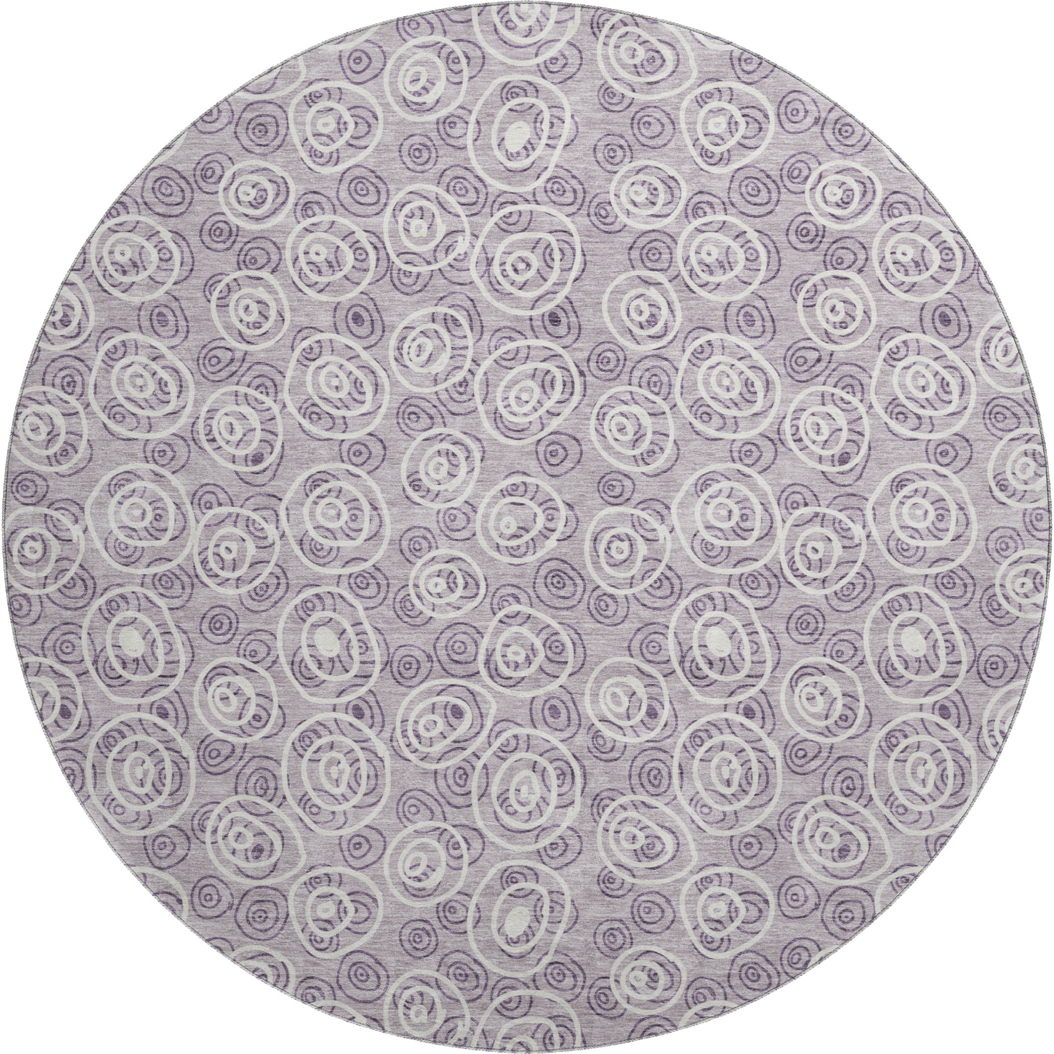 Sintra Machine Washable Transitional Lavender Purple Rug 8' x 8' #shape_Round