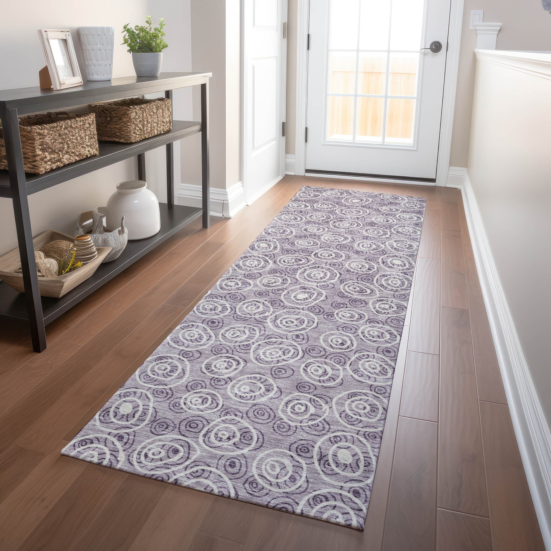 Sintra Machine Washable Transitional Lavender Purple Rug 2'3" x 7'6" #shape_Runner