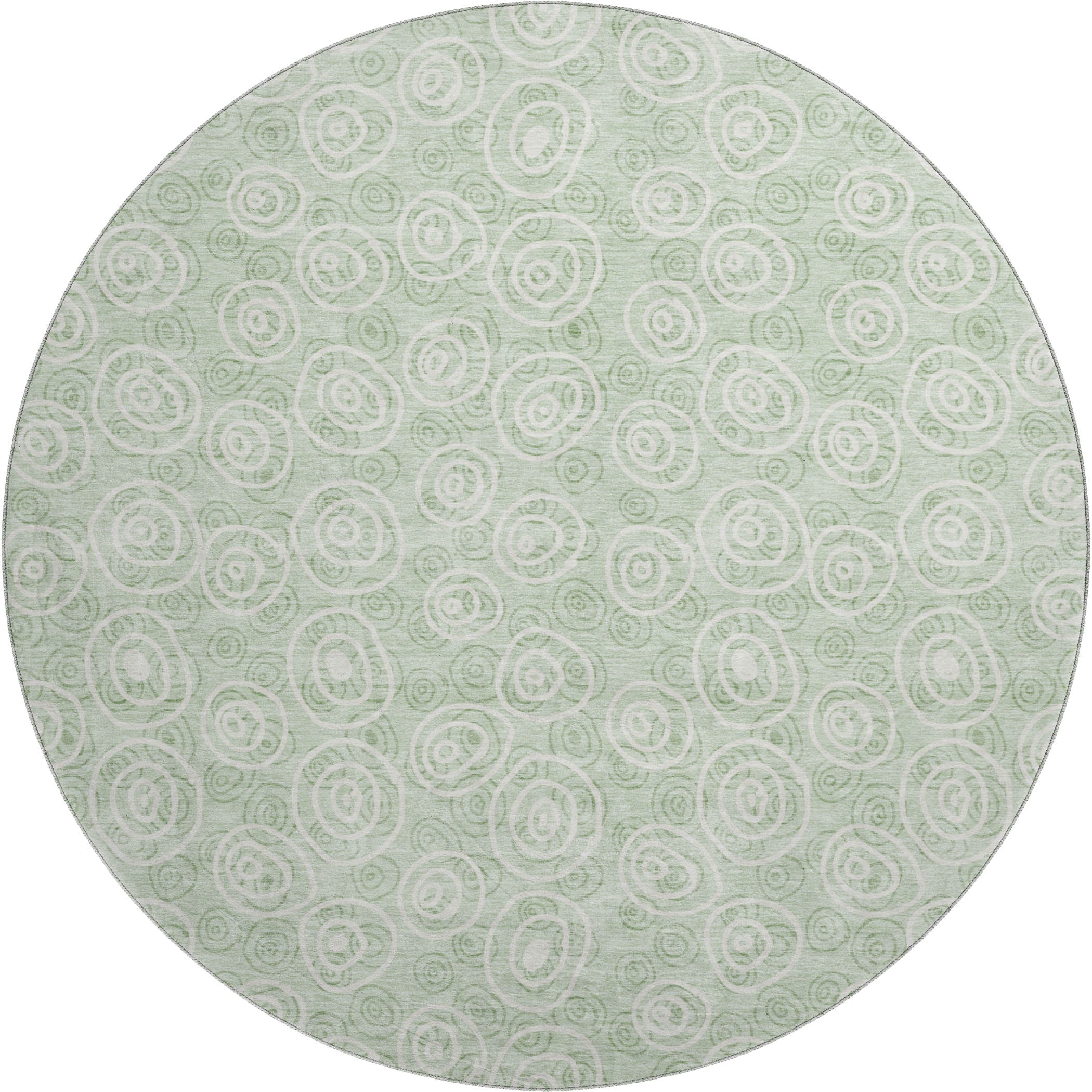 Sintra Machine Washable Transitional Mint Green Rug 8' x 8' #shape_Round