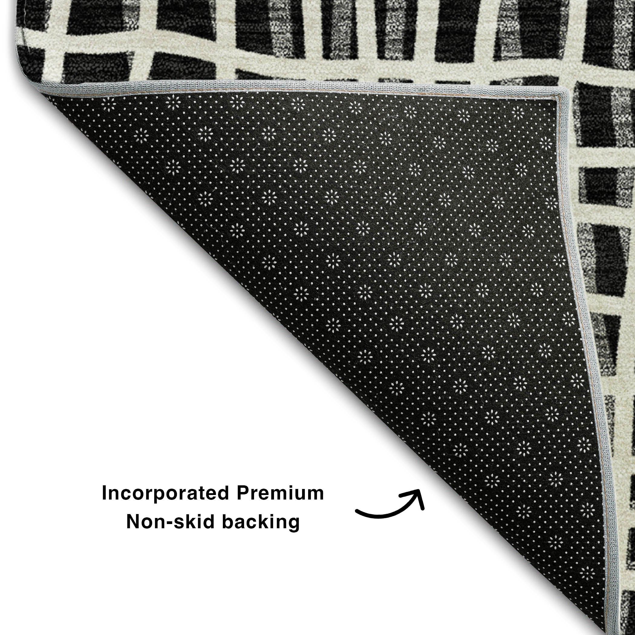 Mostar Machine Washable Transitional Black Rug 1'8" x 2'6" #shape_Rectangle