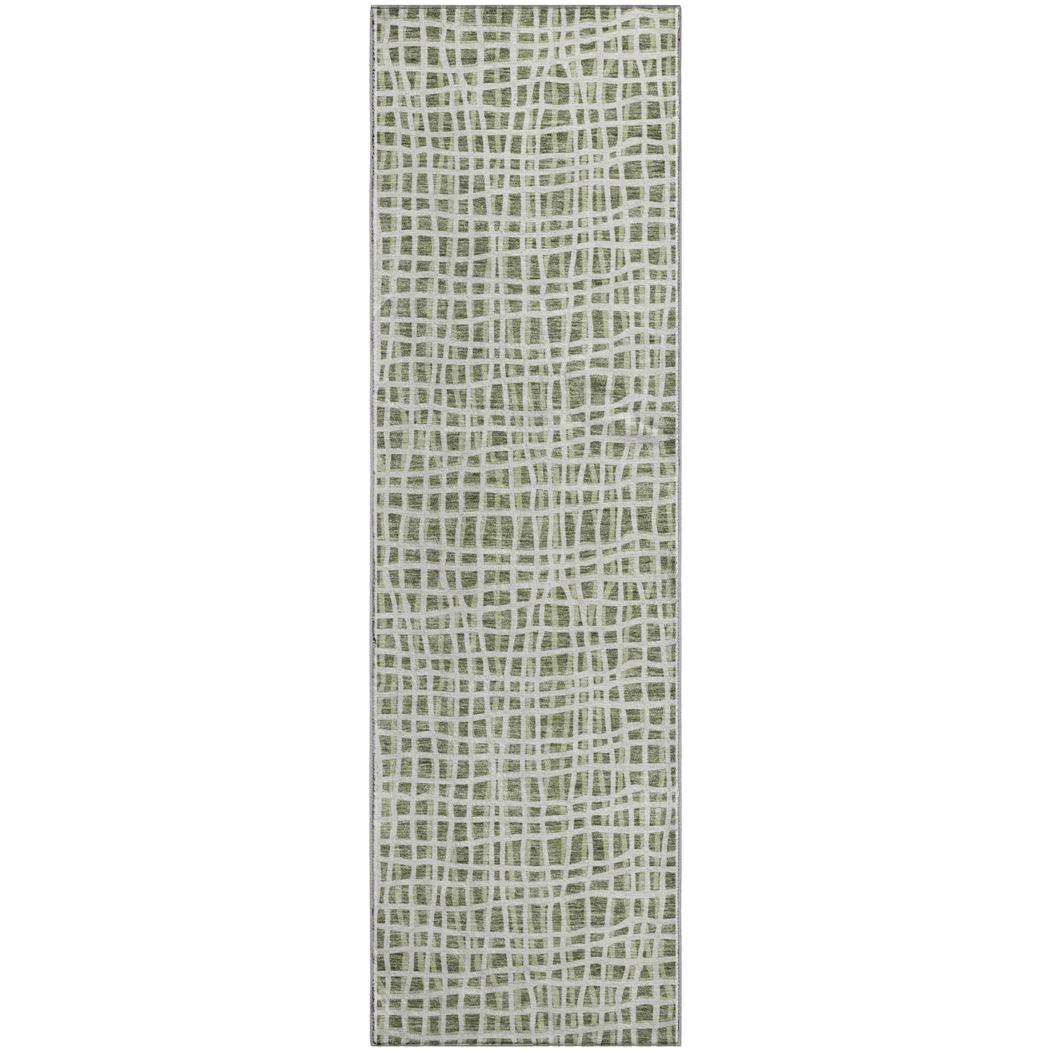 Mostar Machine Washable Transitional Green Rug 2'3" x 7'6" #shape_Runner