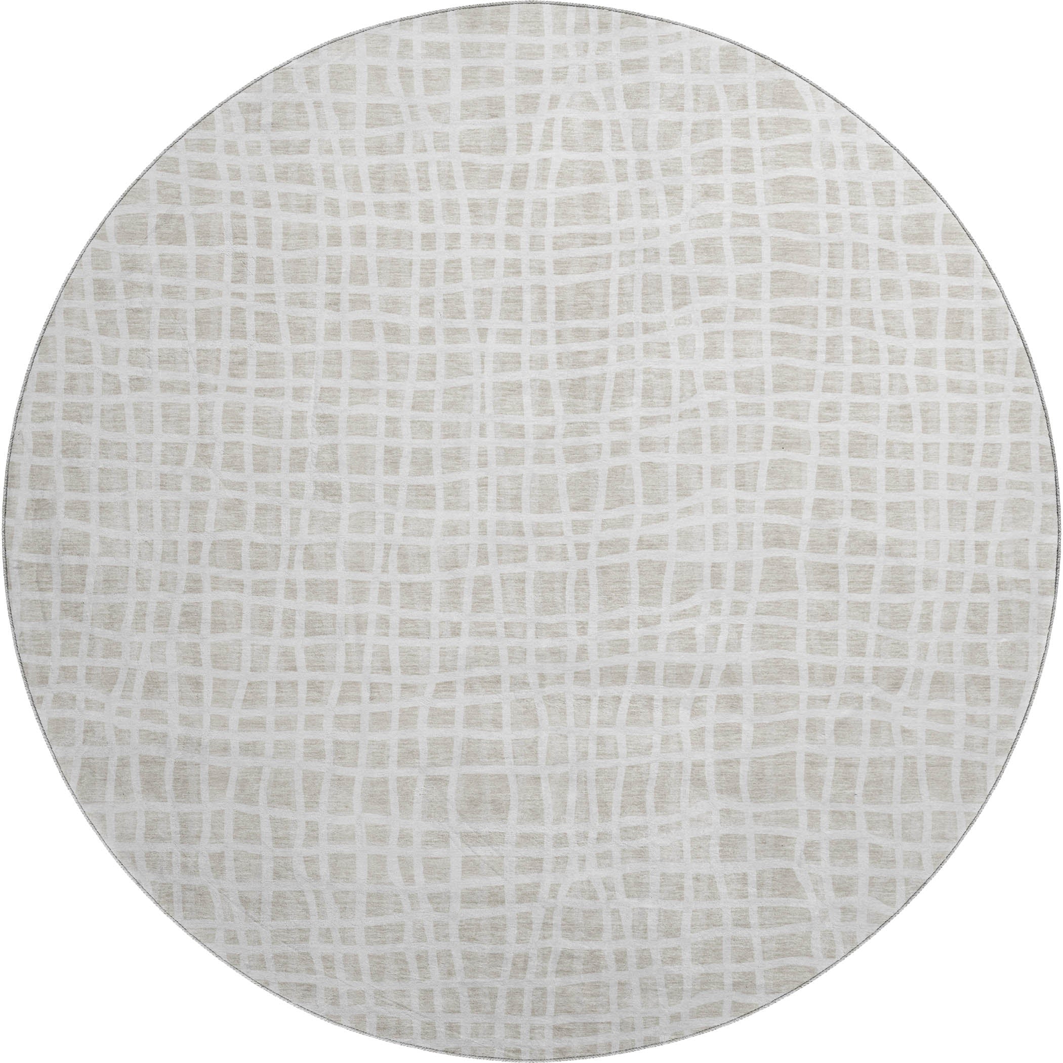 Mostar Machine Washable Transitional Ivory Rug 8' x 8' #shape_Round