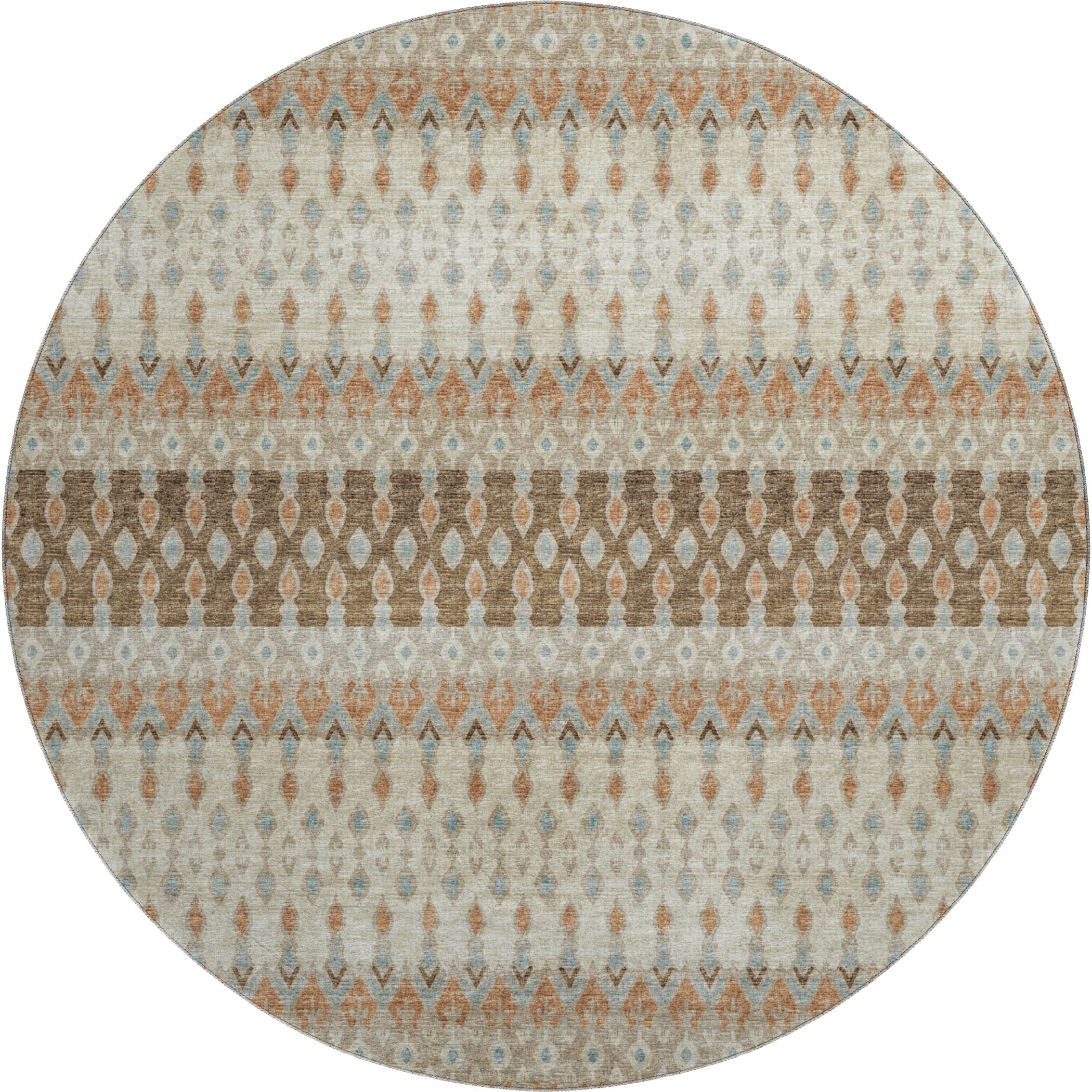 Salzburg Machine Washable Transitional Canyon Multi Rug 8' x 8' #shape_Round