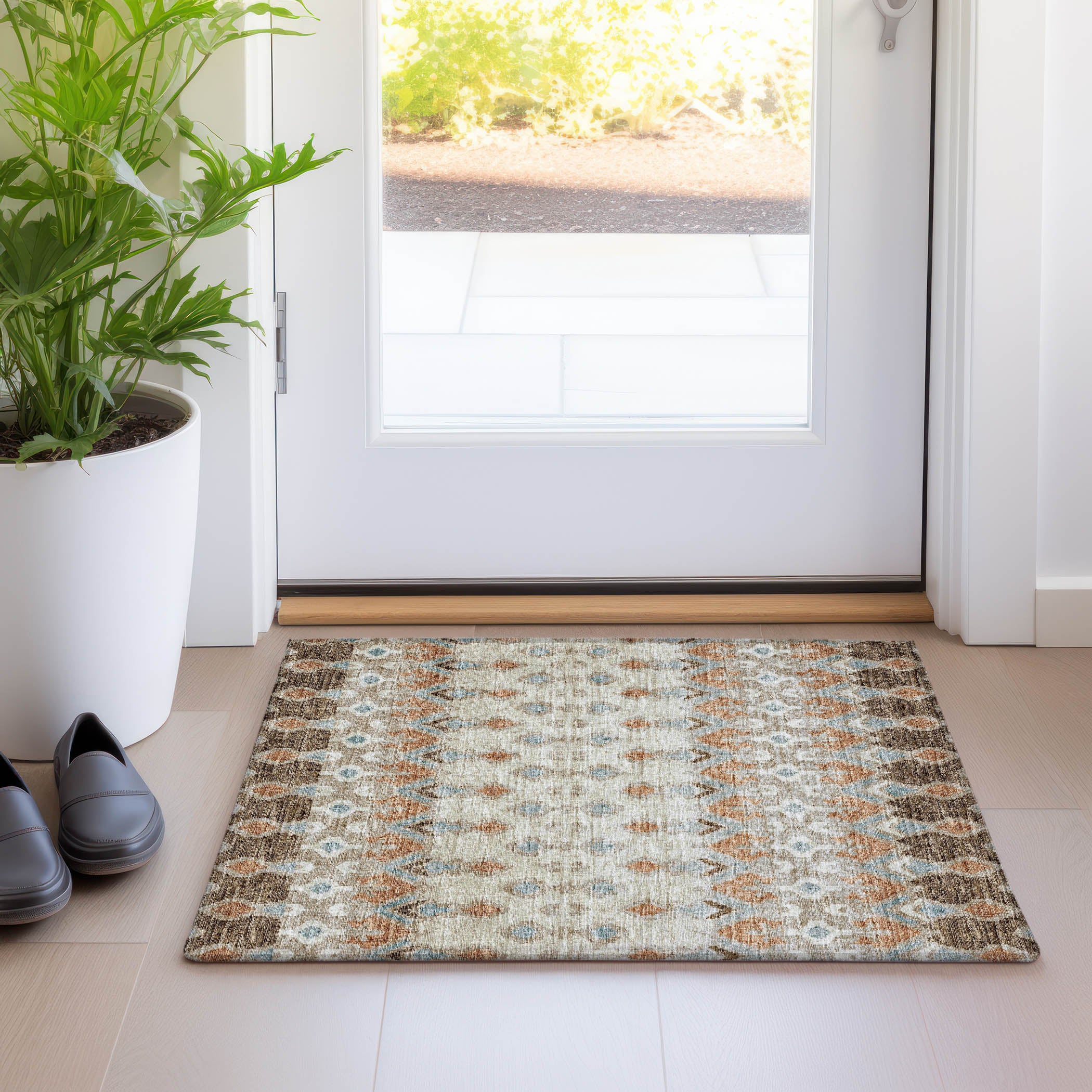 Salzburg Machine Washable Transitional Canyon Multi Rug 1'8" x 2'6" #shape_Rectangle