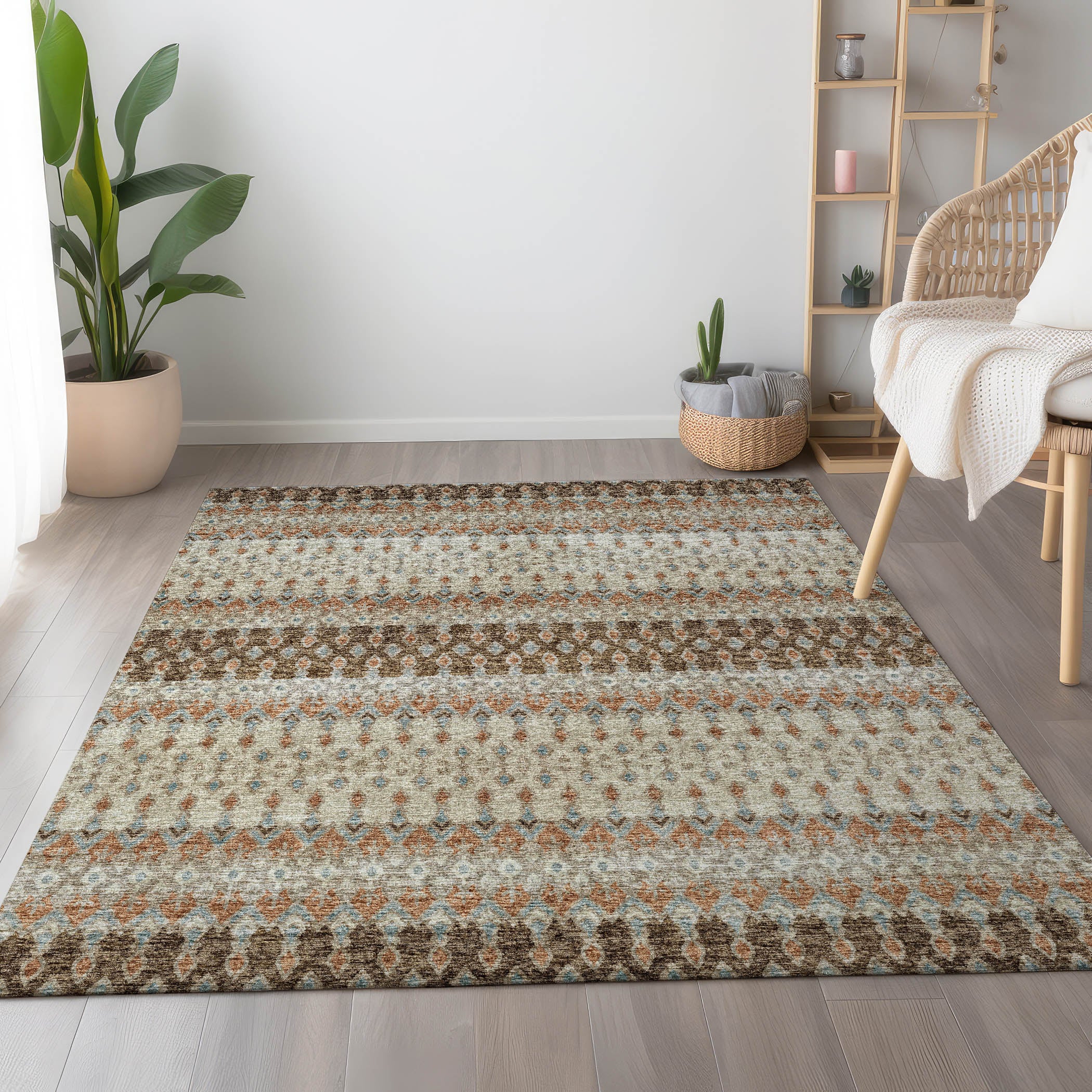 Salzburg Machine Washable Transitional Canyon Multi Rug 2'6" x 3'10" #shape_Rectangle