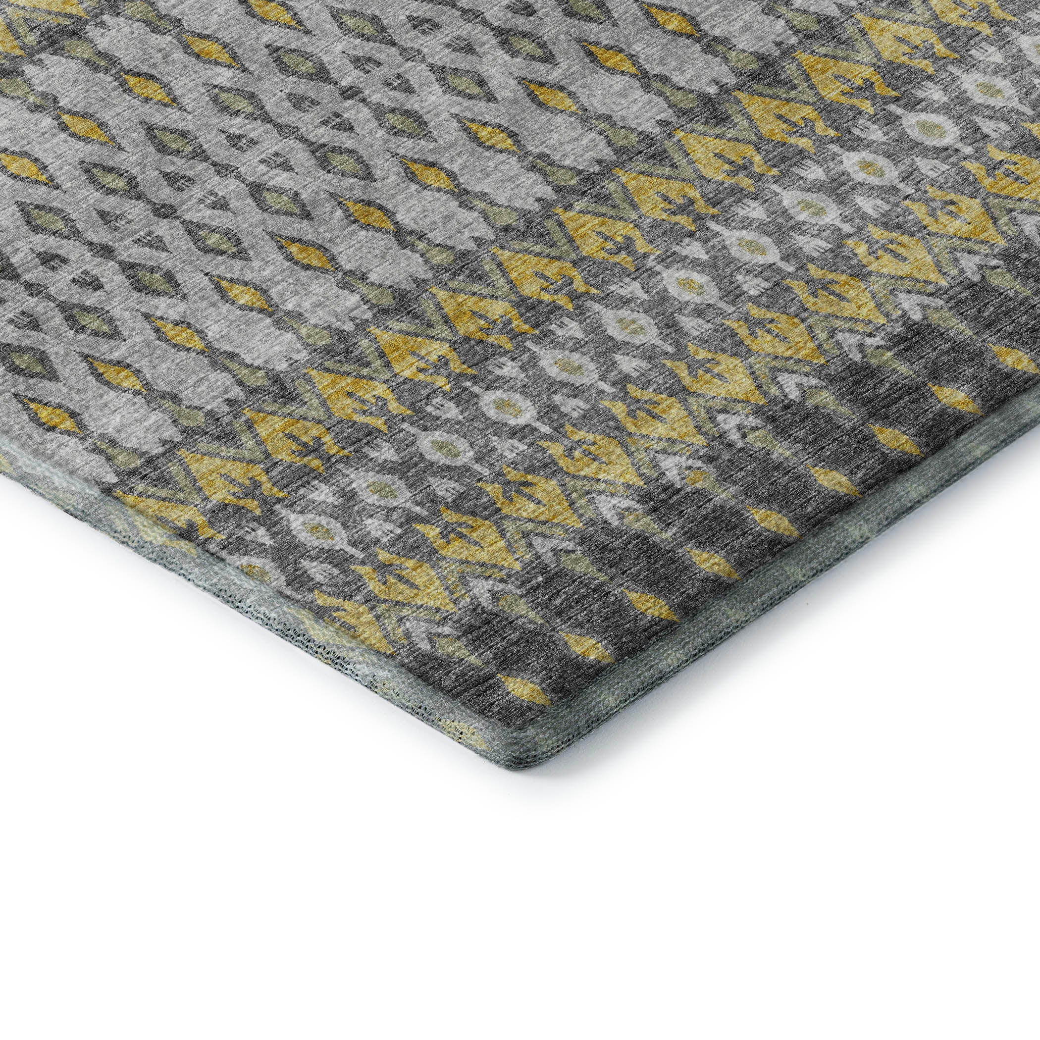 Salzburg Machine Washable Transitional Gray Yellow Rug 1'8" x 2'6" #shape_Rectangle