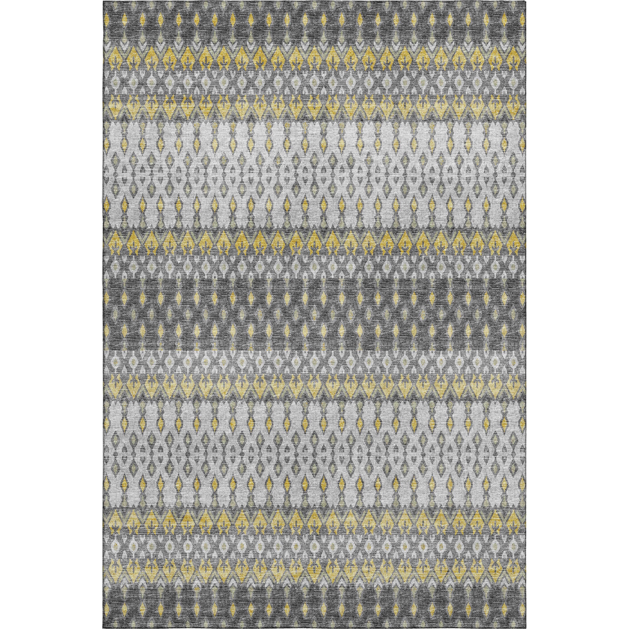 Salzburg Machine Washable Transitional Gray Yellow Rug 2'6" x 3'10" #shape_Rectangle