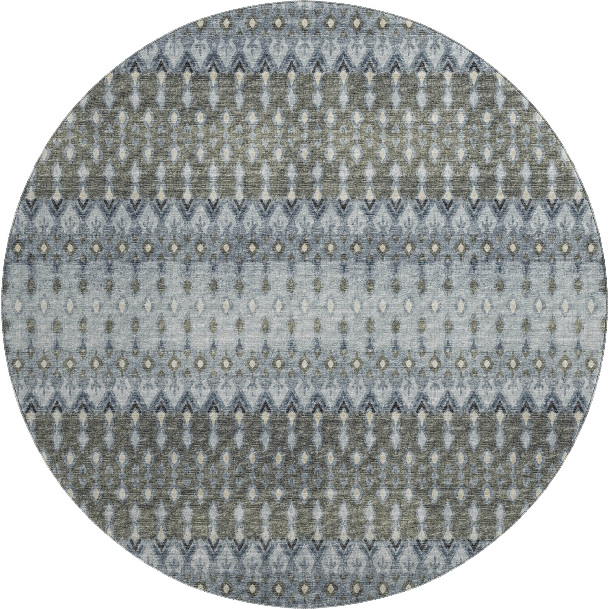 Salzburg Machine Washable Transitional Moody Multi Rug 8' x 8' #shape_Round