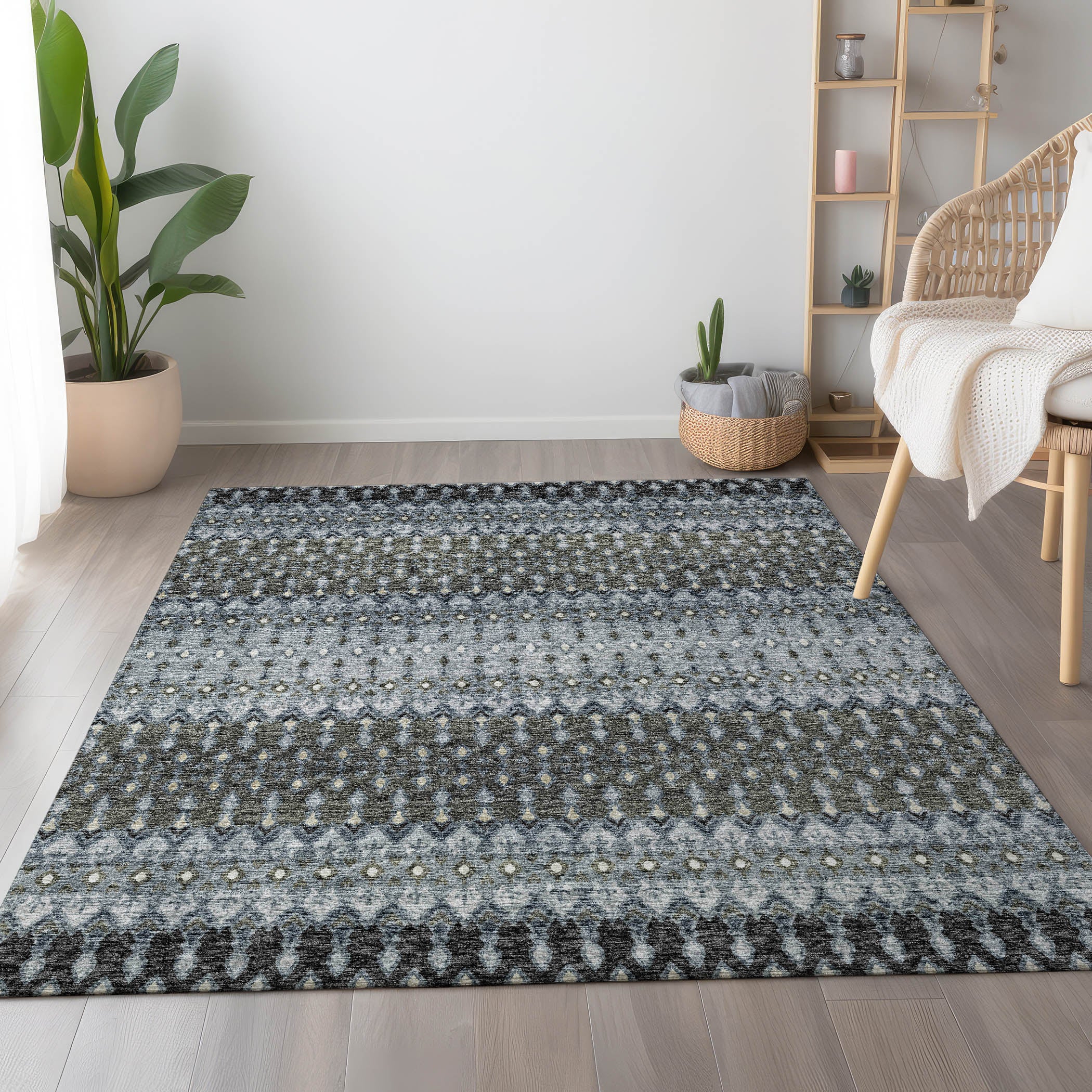 Salzburg Machine Washable Transitional Moody Multi Rug 2'6" x 3'10" #shape_Rectangle